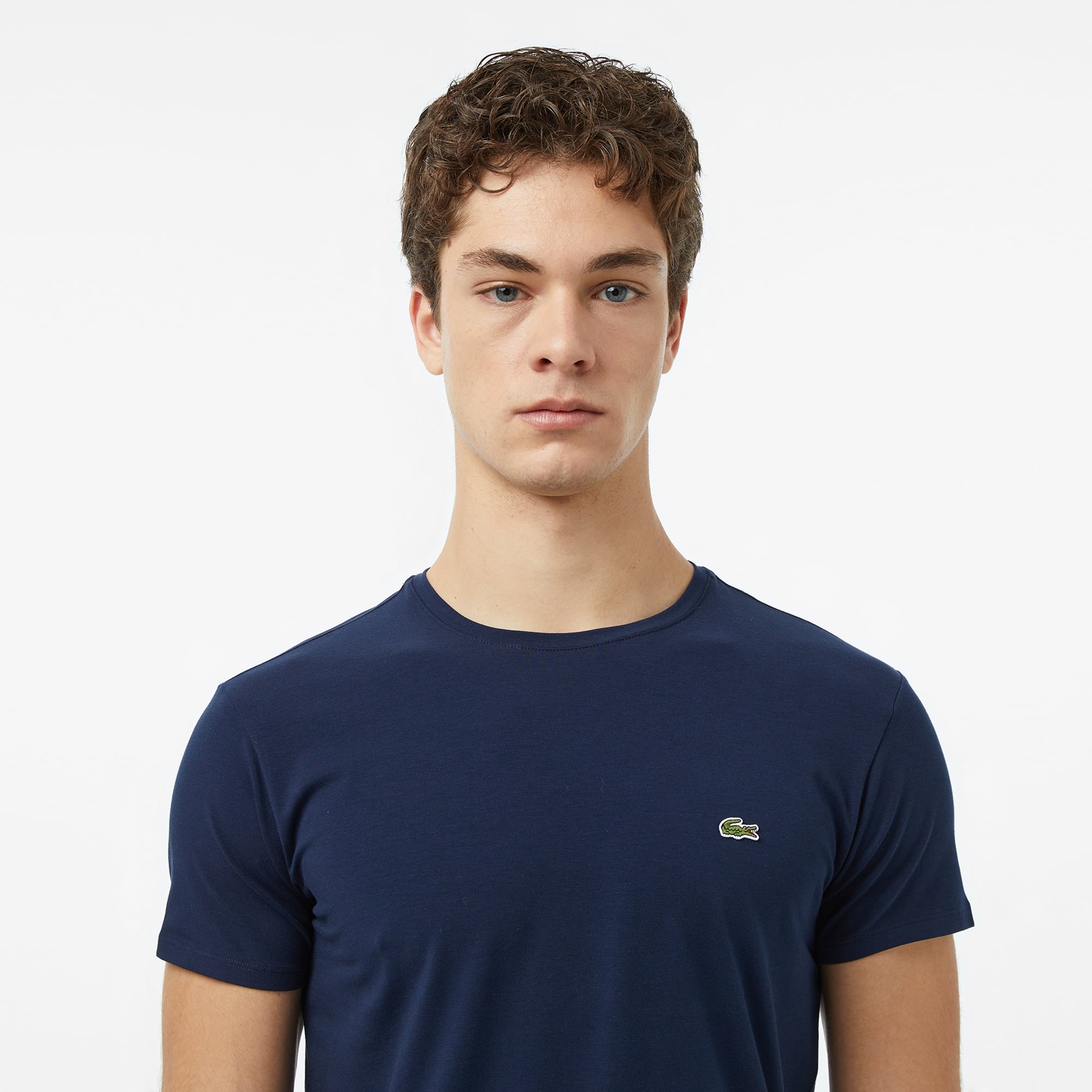 Erkek Slim Fit Bisiklet Yaka Lacivert T-Shirt