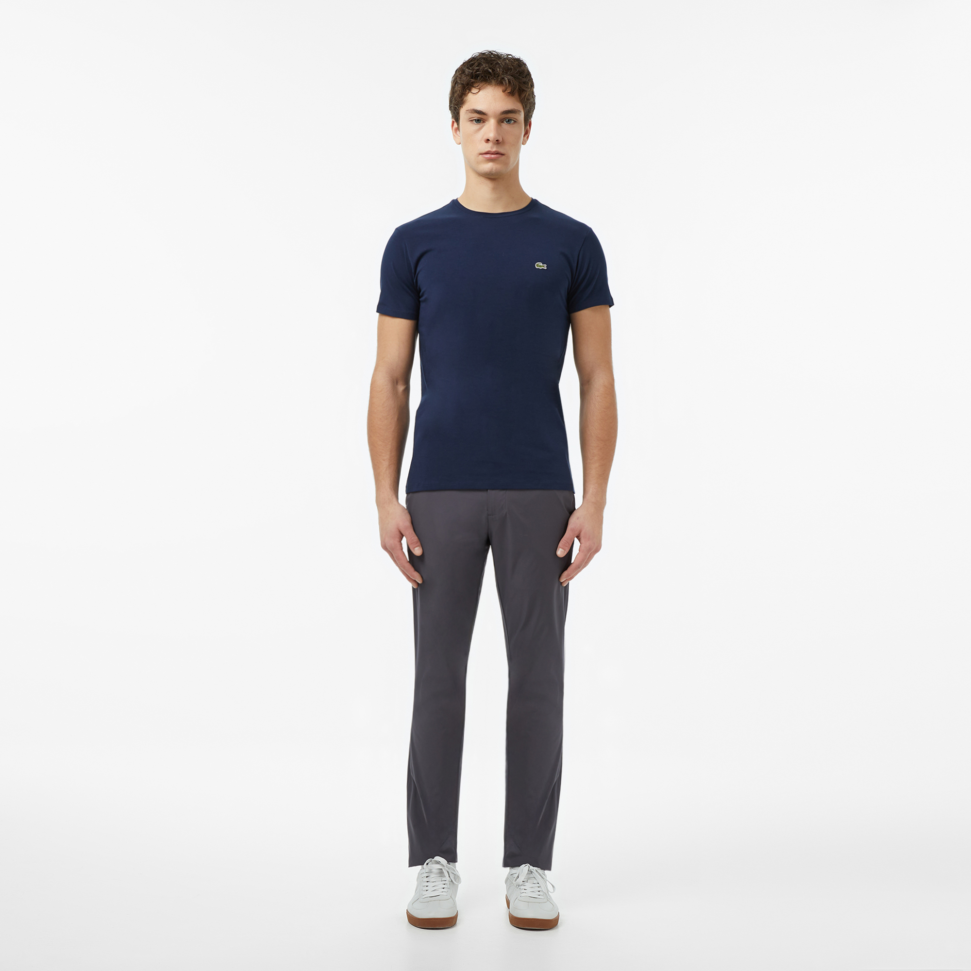 Lacoste Erkek Slim Fit Bisiklet Yaka Lacivert T-Shirt görsel 5
