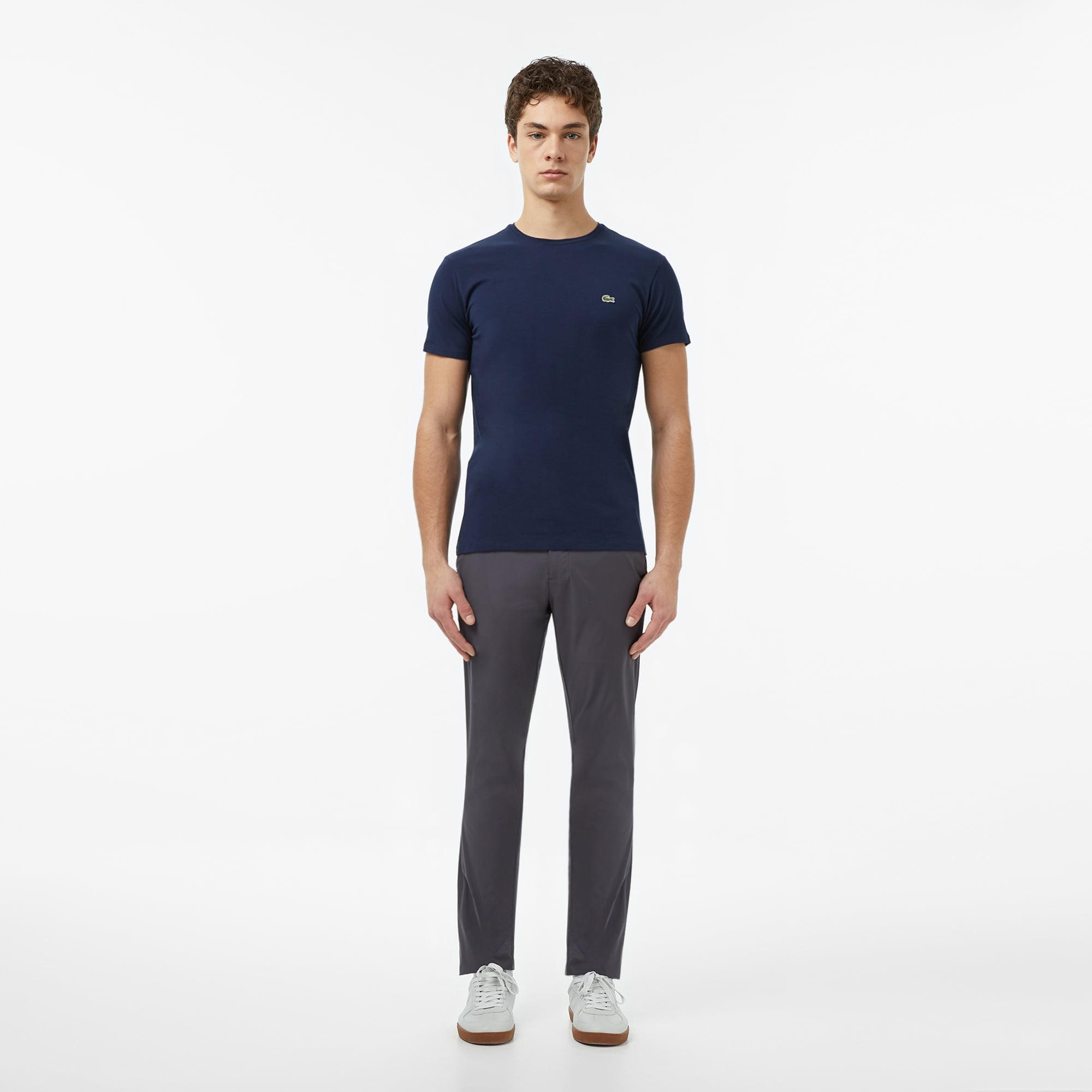 Erkek Slim Fit Bisiklet Yaka Lacivert T-Shirt