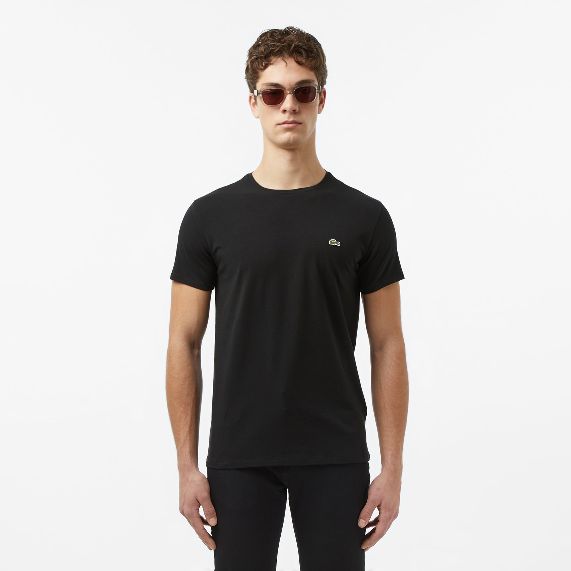 Erkek Slim Fit Bisiklet Yaka Siyah T-Shirt