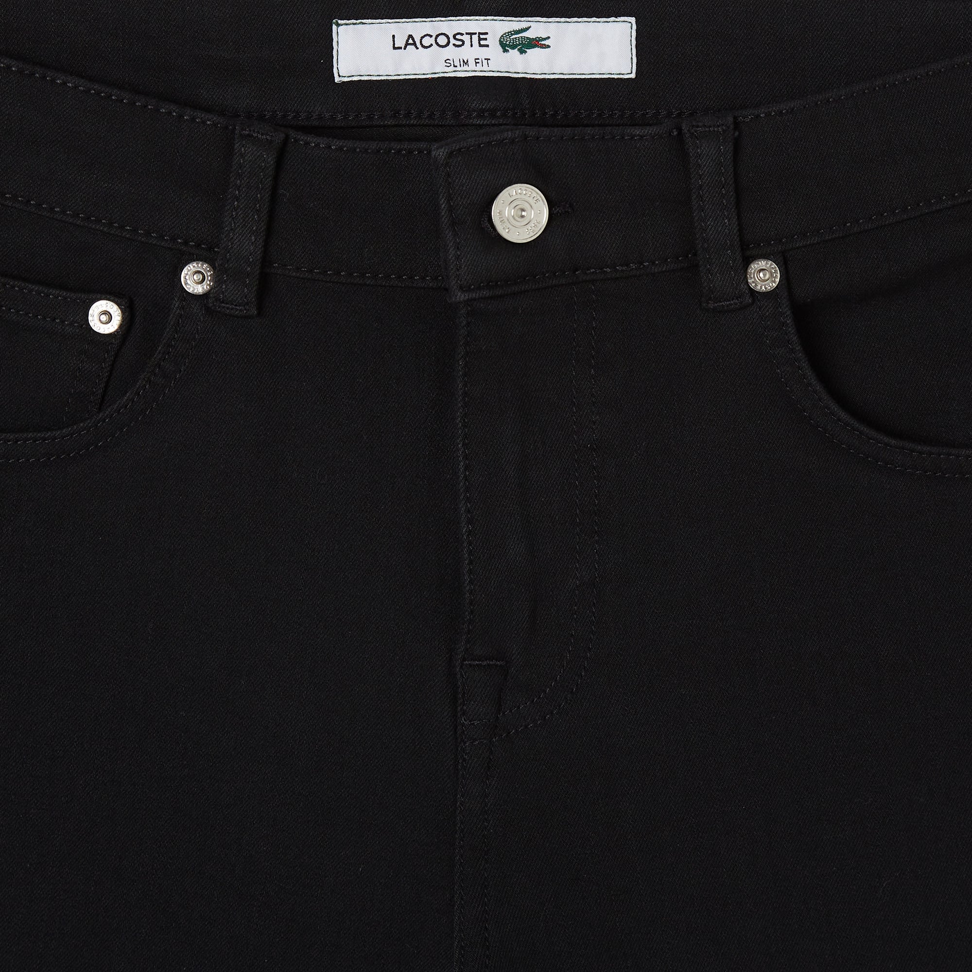 Lacoste Erkek Slim Fit Siyah Jean Pantolon görsel 4
