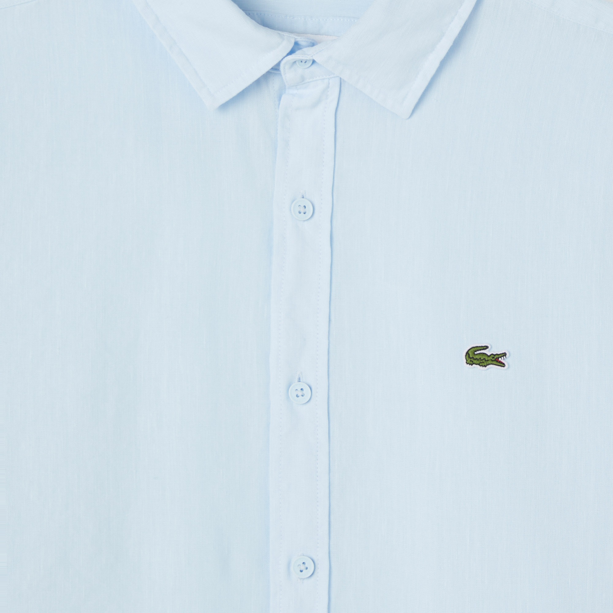 Erkek Regular Fit Keten Açık Mavi Gömlek