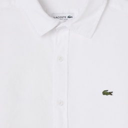 Erkek Regular Fit Keten Beyaz Gömlek Beyaz