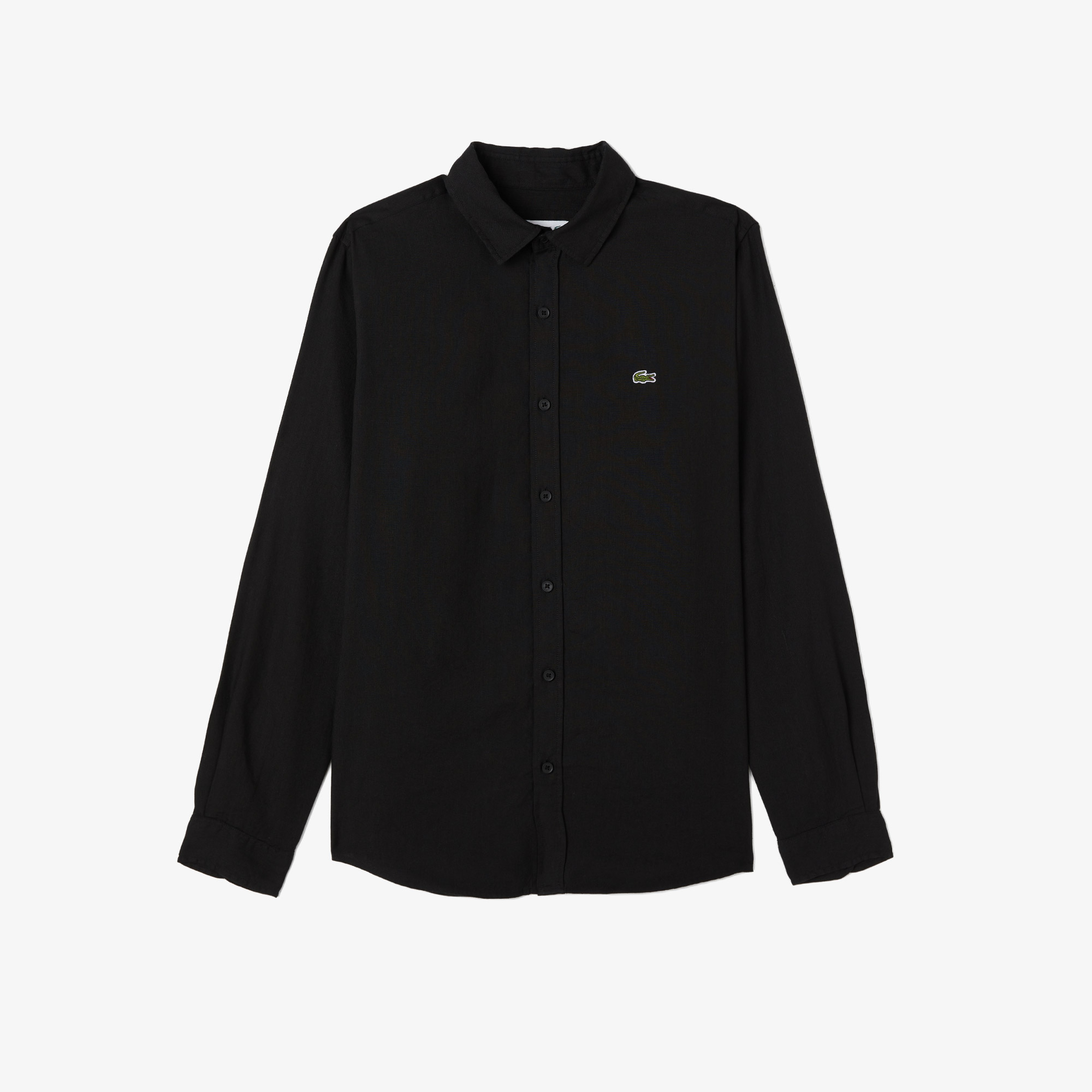 Erkek Slim Fit Keten Siyah Gömlek Erkek Slim Fit Keten Siyah Gömlek