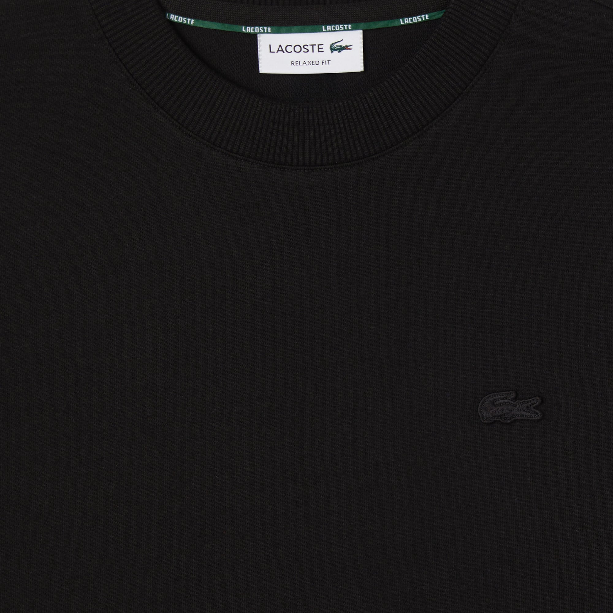 Lacoste Erkek Relaxed Fit Bisiklet Yaka Siyah T-Shirt görsel 4