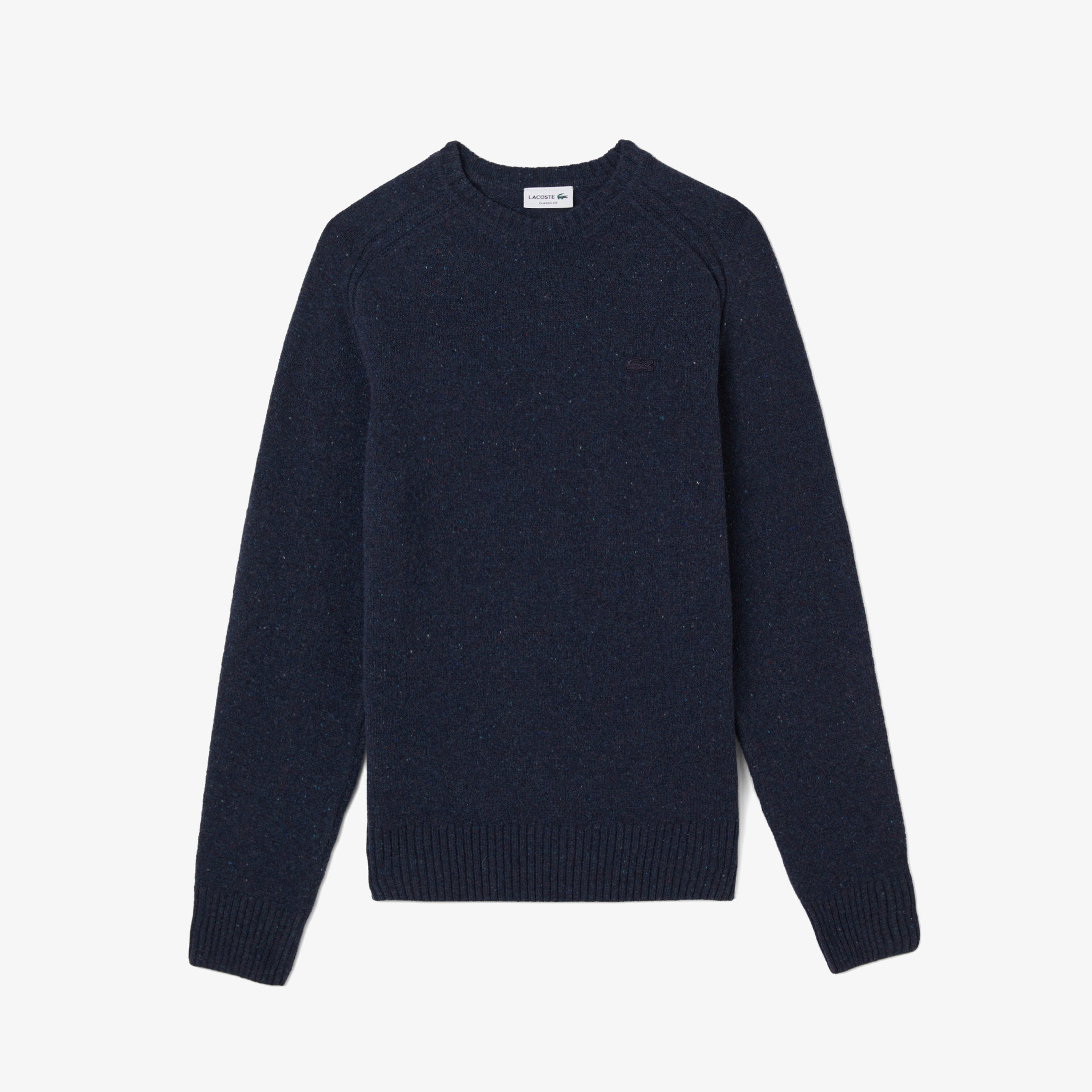 Erkek Classic Fit Bisiklet Yaka Yün Lacivert Kazak