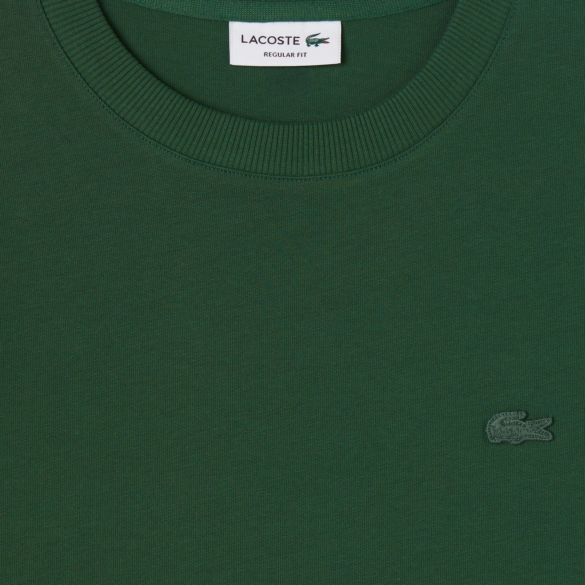 Lacoste Erkek Regular Fit Bisiklet Yaka Koyu Yeşil T-Shirt görsel 4
