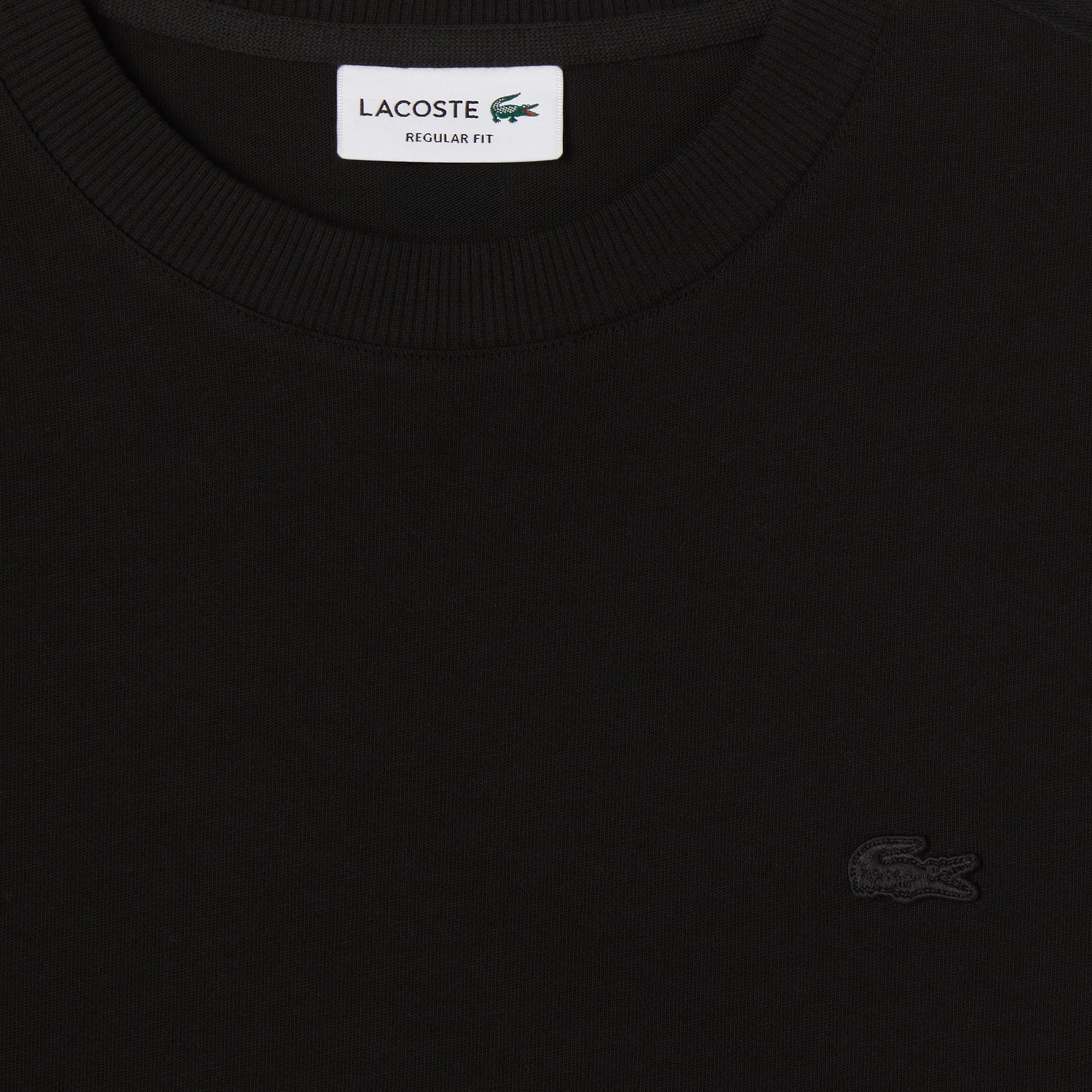 Lacoste Erkek Regular Fit Bisiklet Yaka Siyah T-Shirt görsel 4
