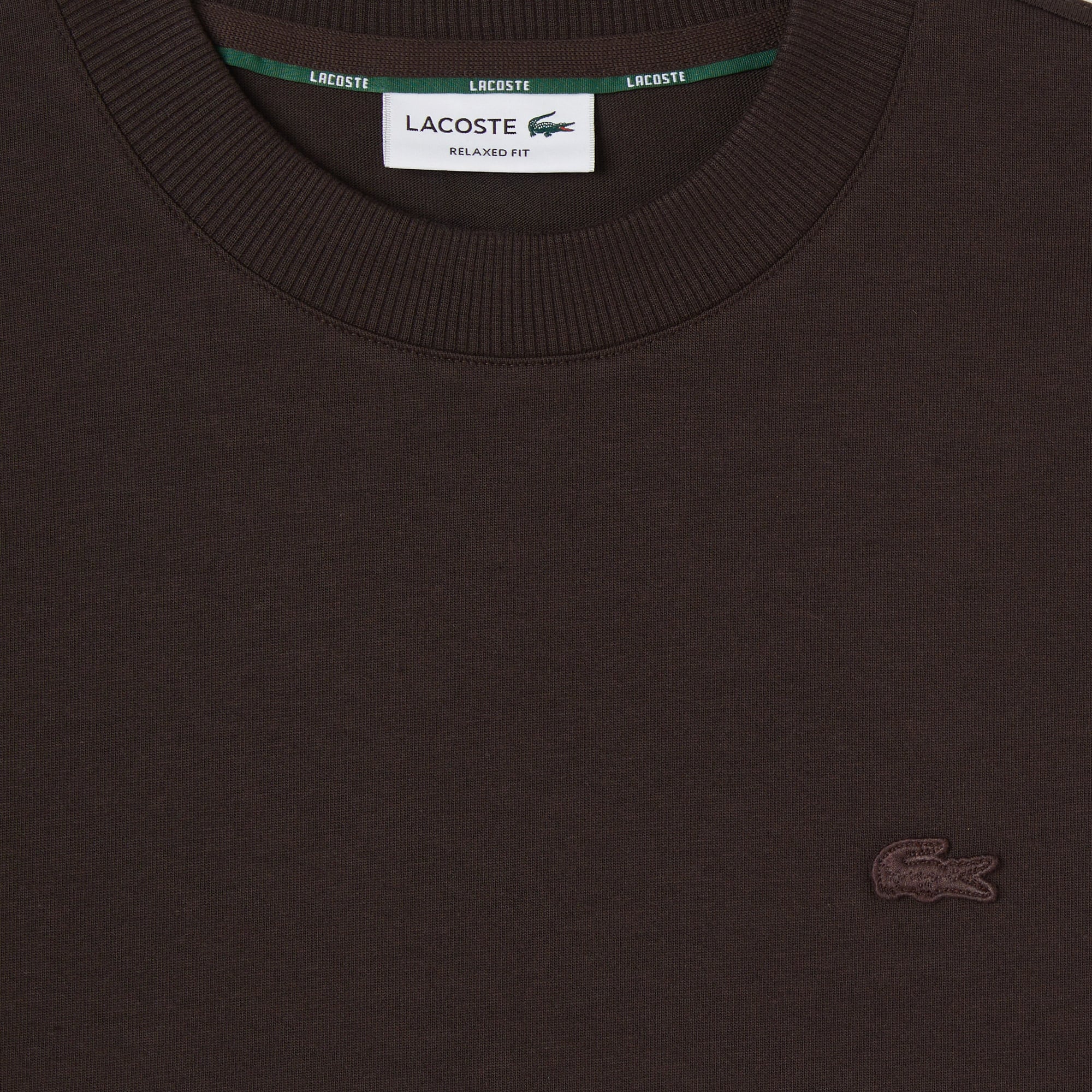 Lacoste Erkek Relaxed Fit Bisiklet Yaka Kahverengi T-Shirt görsel 4