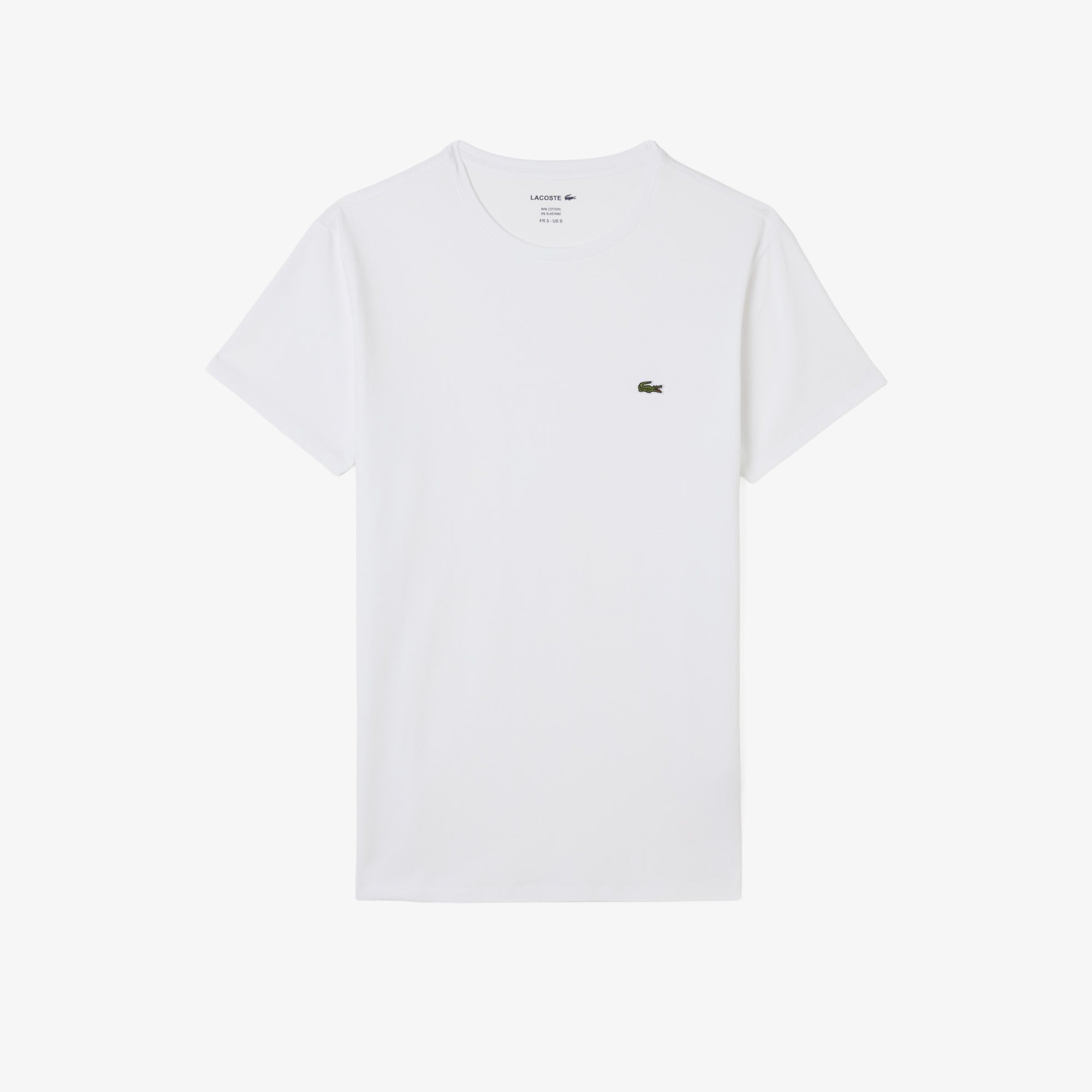 Lacoste Erkek Slim Fit Bisiklet Yaka Beyaz T-Shirt görsel 3