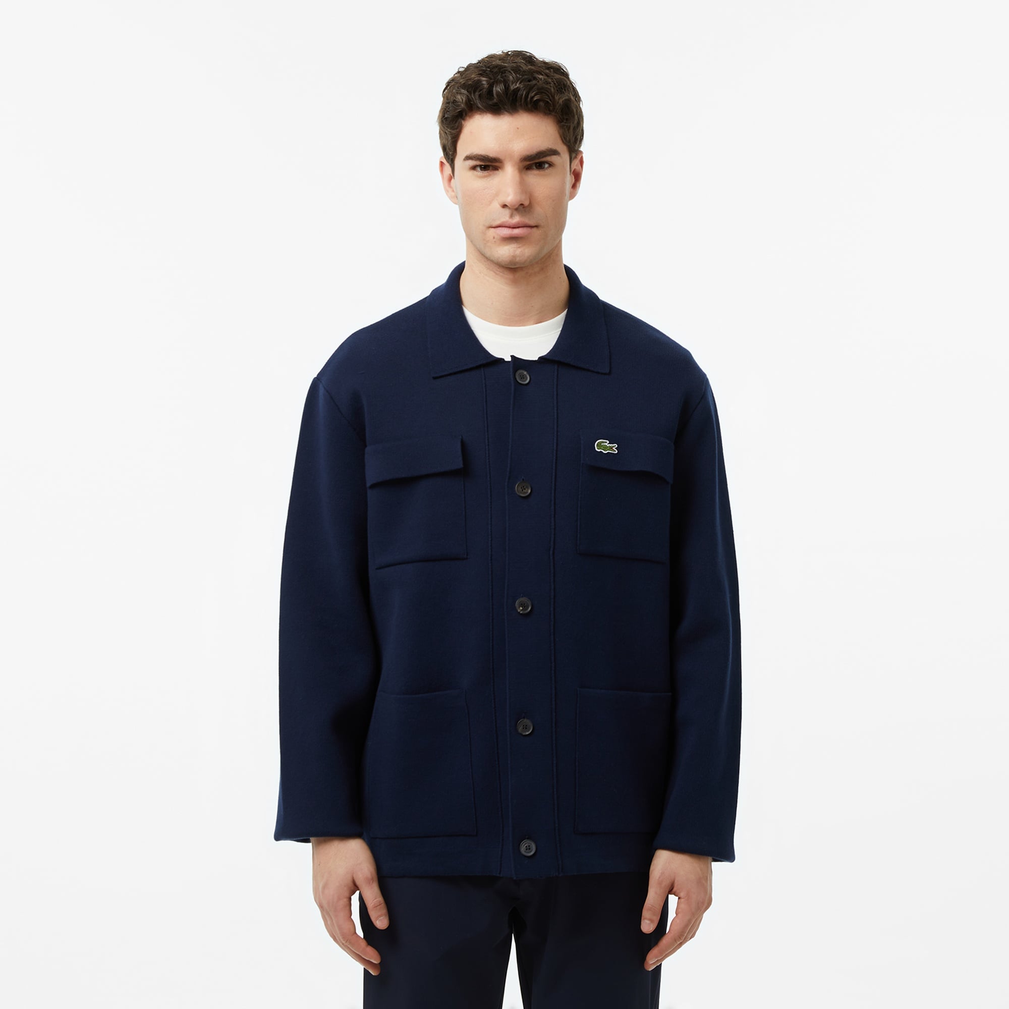 Erkek Classic Fit Polo Yaka Lacivert Ceket