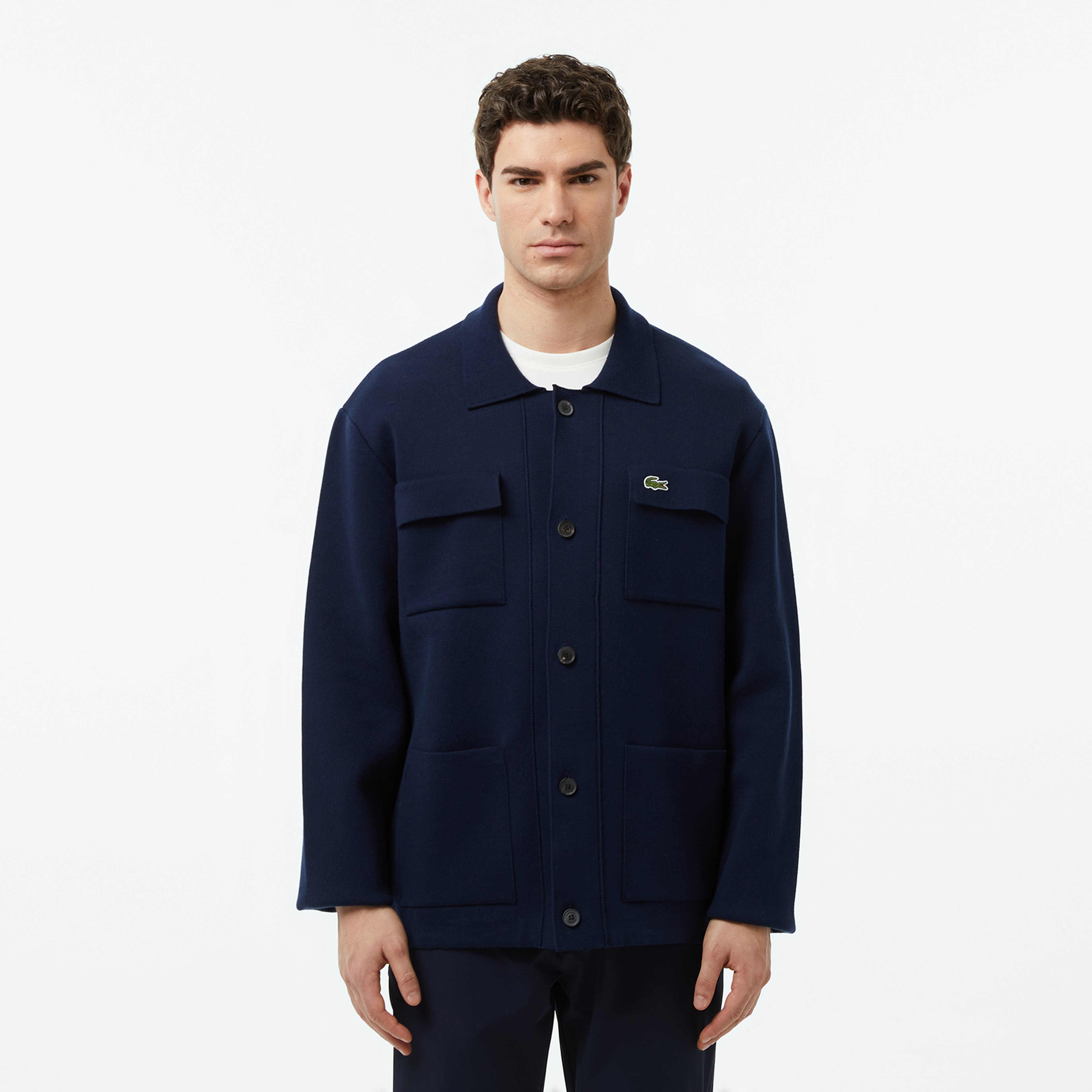 Erkek Classic Fit Polo Yaka Lacivert Ceket