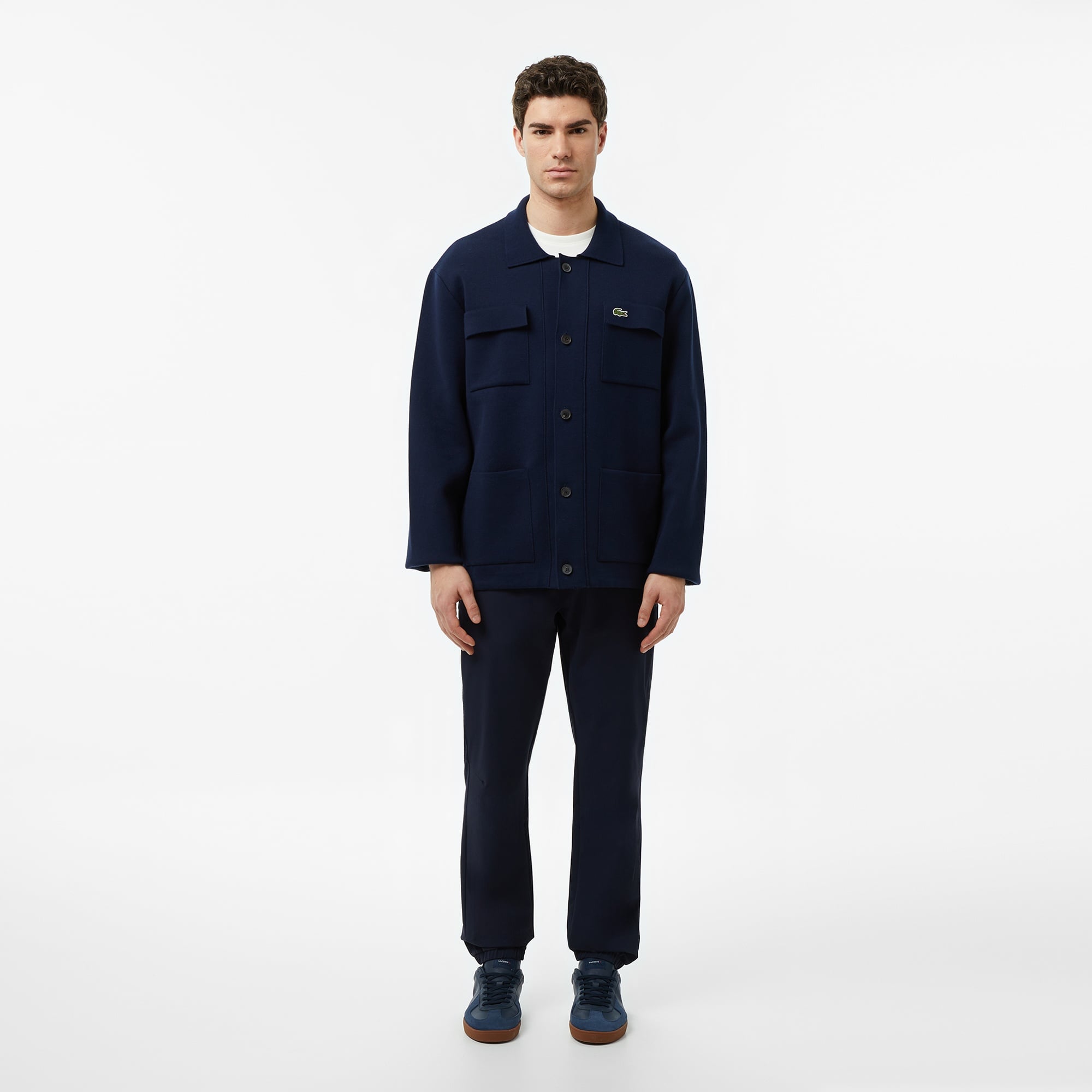 Erkek Classic Fit Polo Yaka Lacivert Ceket