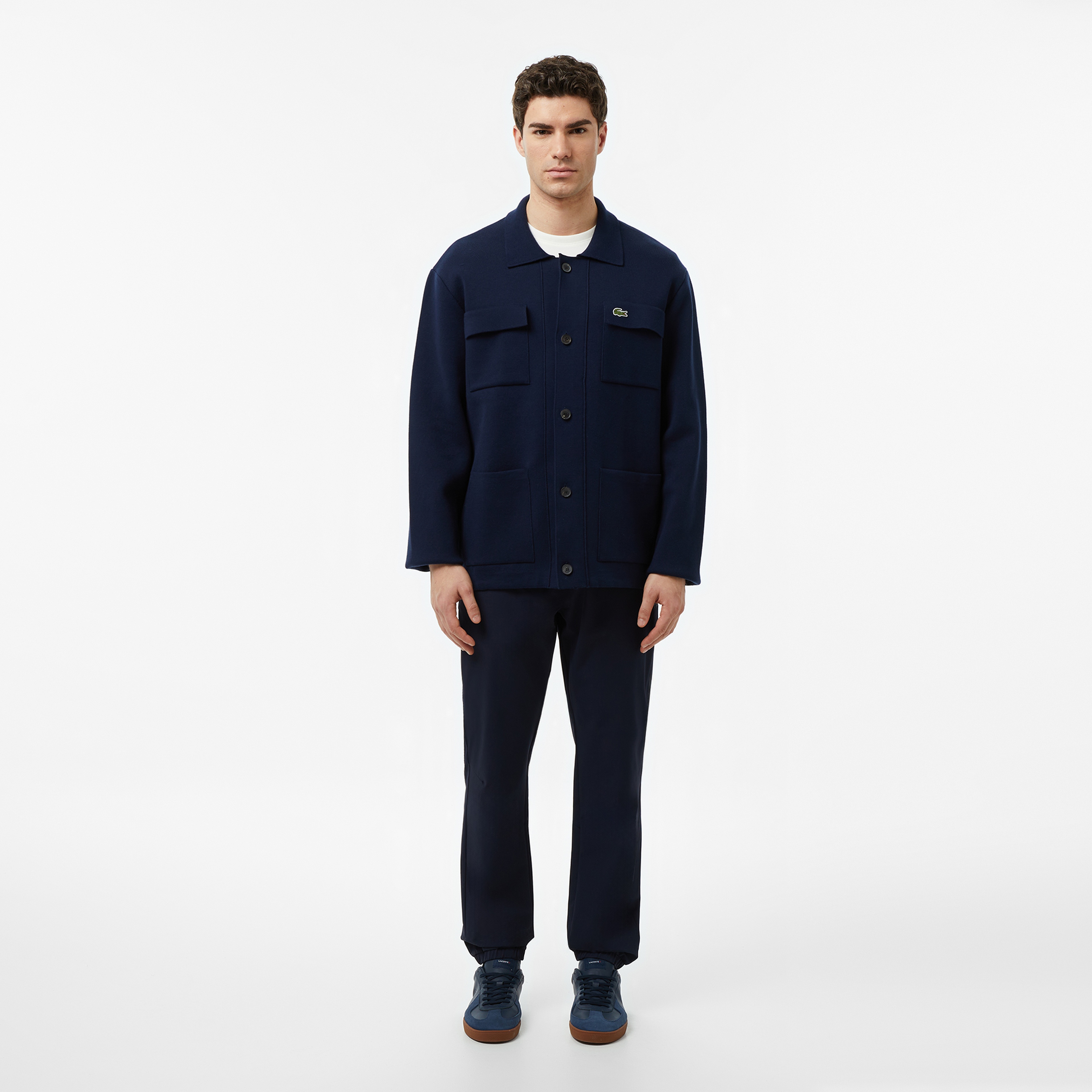 Erkek Classic Fit Polo Yaka Lacivert Ceket