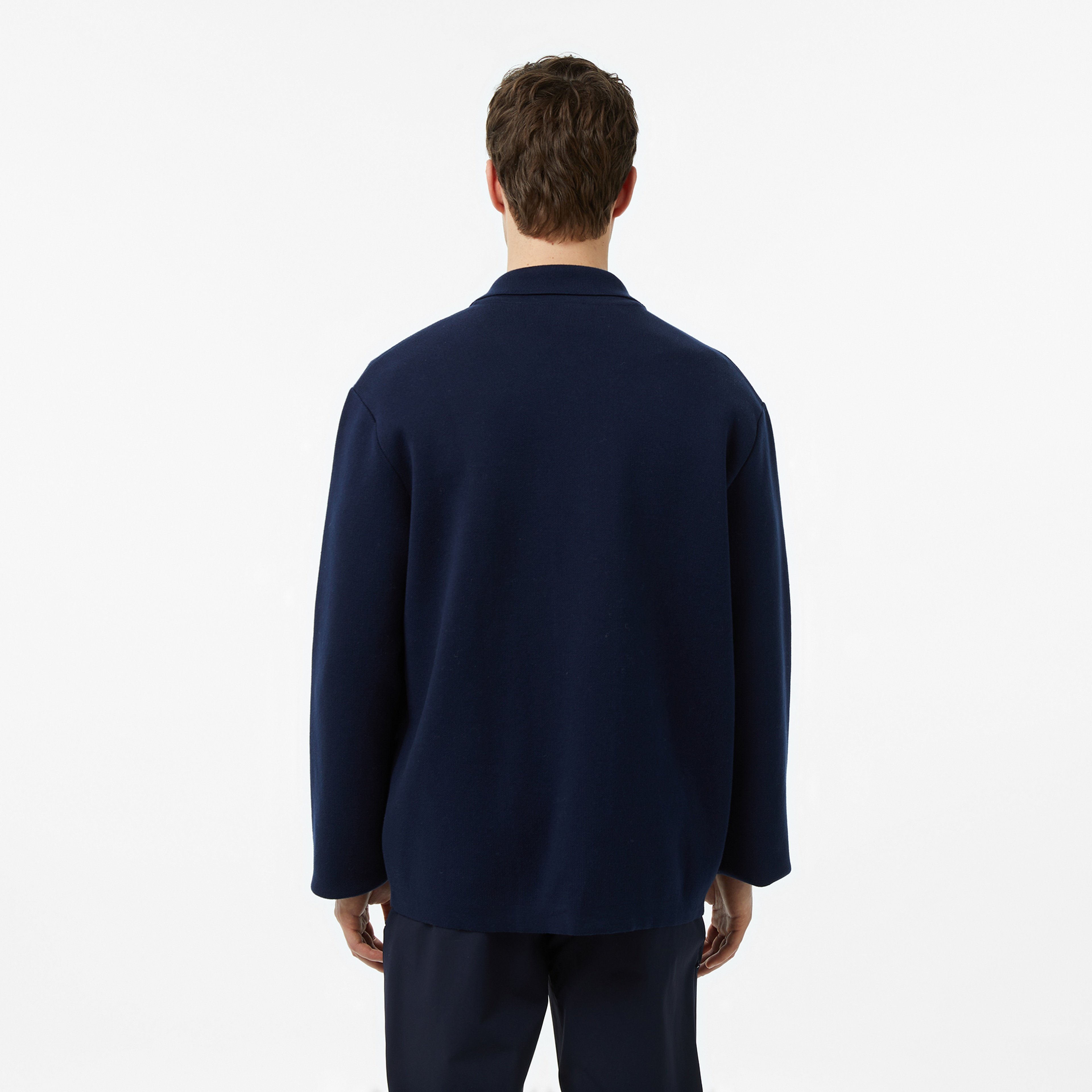 Erkek Classic Fit Polo Yaka Lacivert Ceket