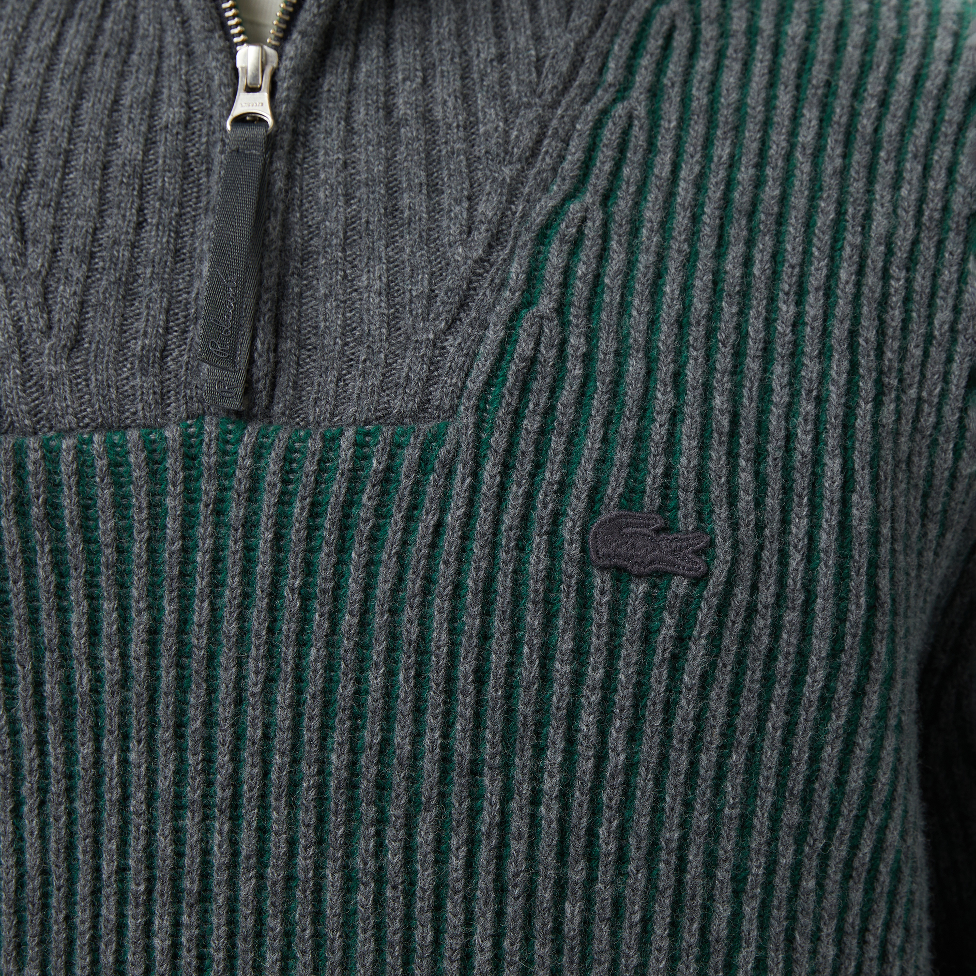 Erkek Classic Fit Polo Yaka Gri Kazak