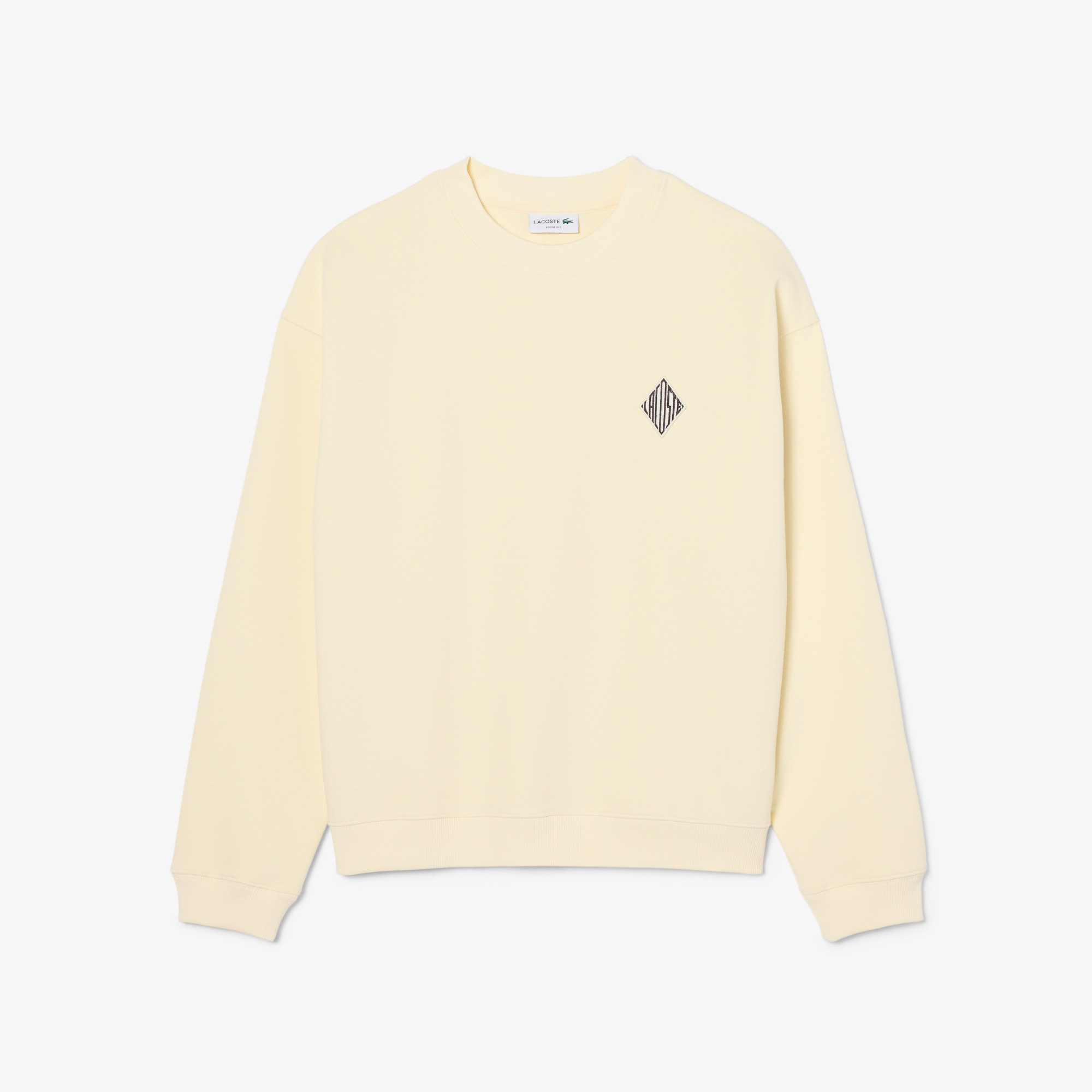 Lacoste Erkek Loose Fit Bisiklet Yaka Sarı Sweatshirt görsel 5