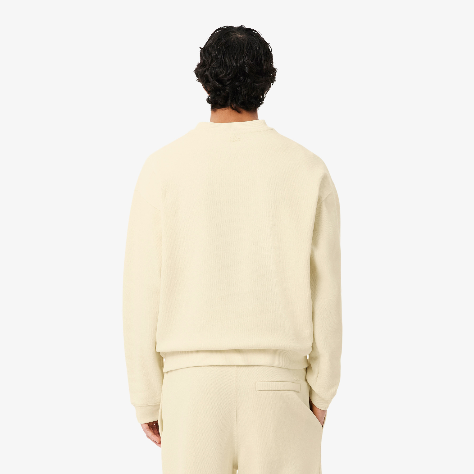 Lacoste Erkek Loose Fit Bisiklet Yaka Sarı Sweatshirt görsel 3