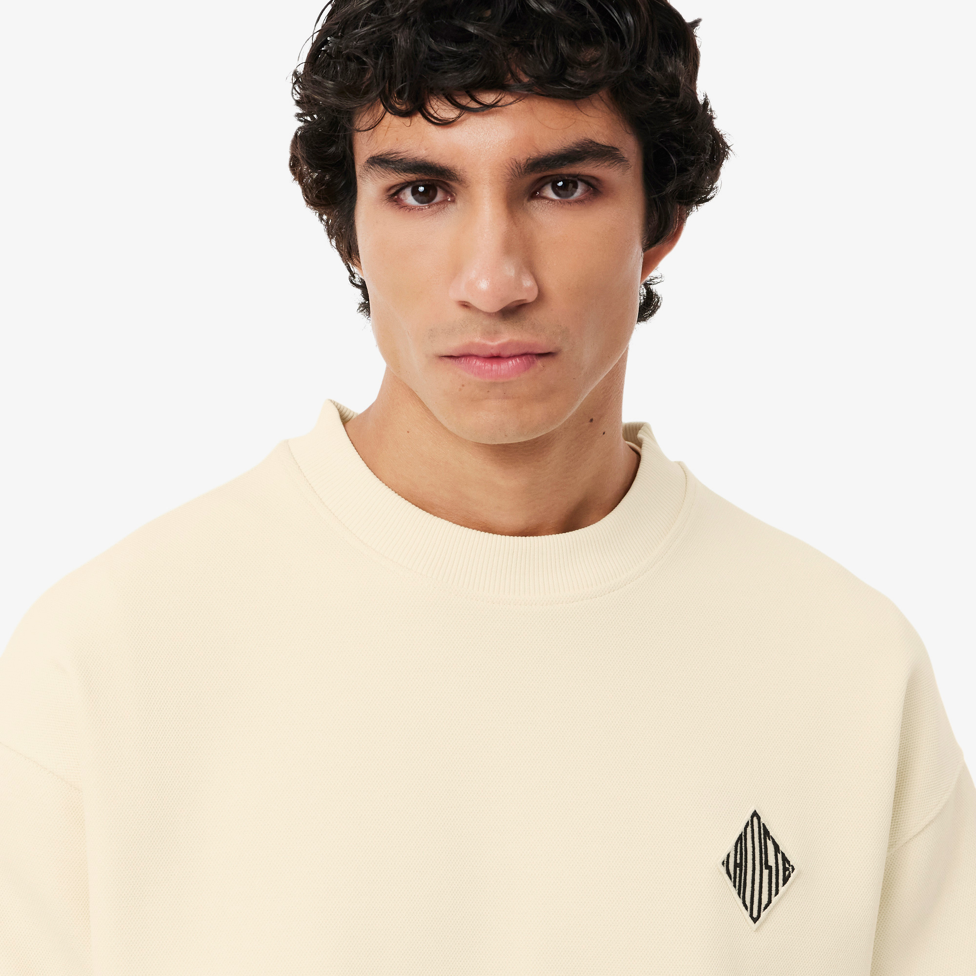 Lacoste Erkek Loose Fit Bisiklet Yaka Sarı Sweatshirt görsel 2