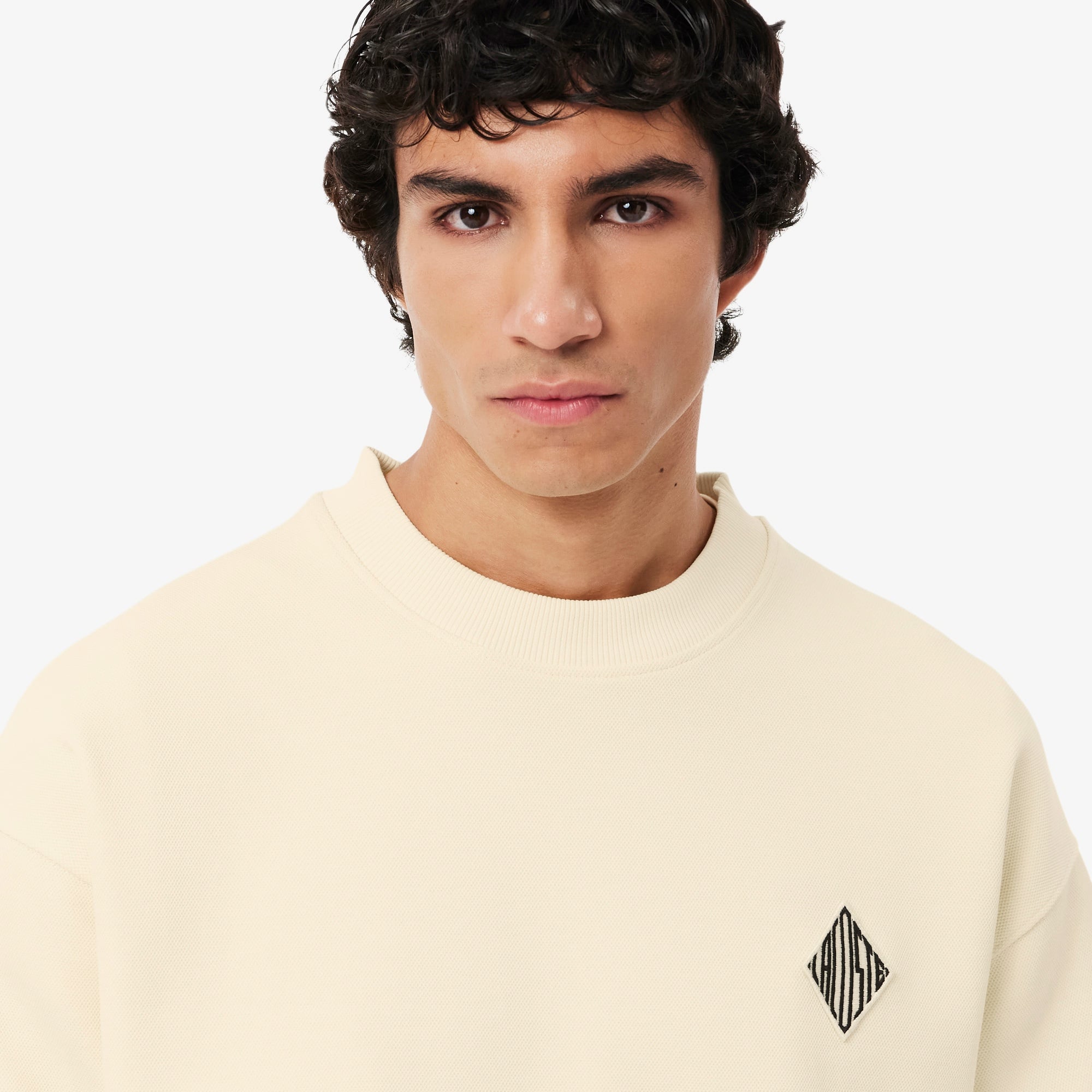 Erkek Loose Fit Bisiklet Yaka Sarı Sweatshirt