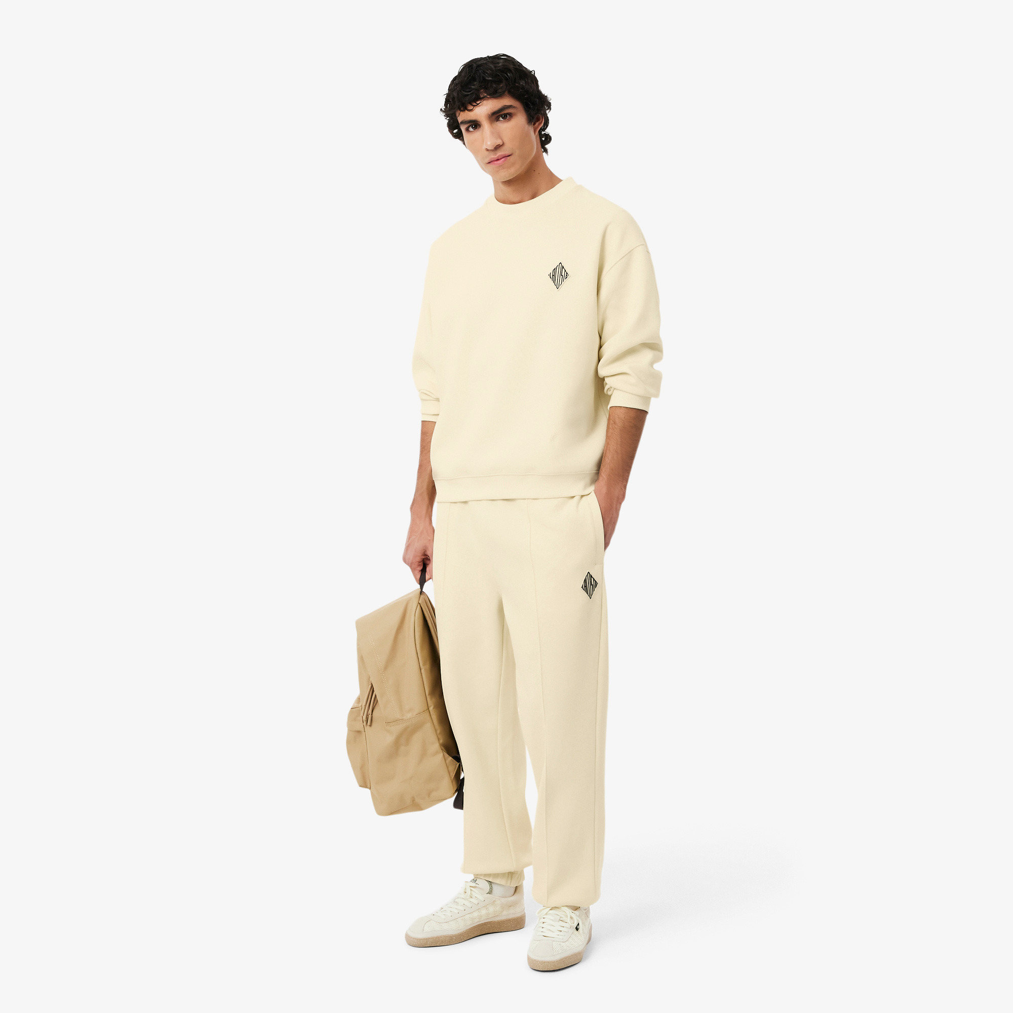 Lacoste Erkek Loose Fit Bisiklet Yaka Sarı Sweatshirt görsel 4