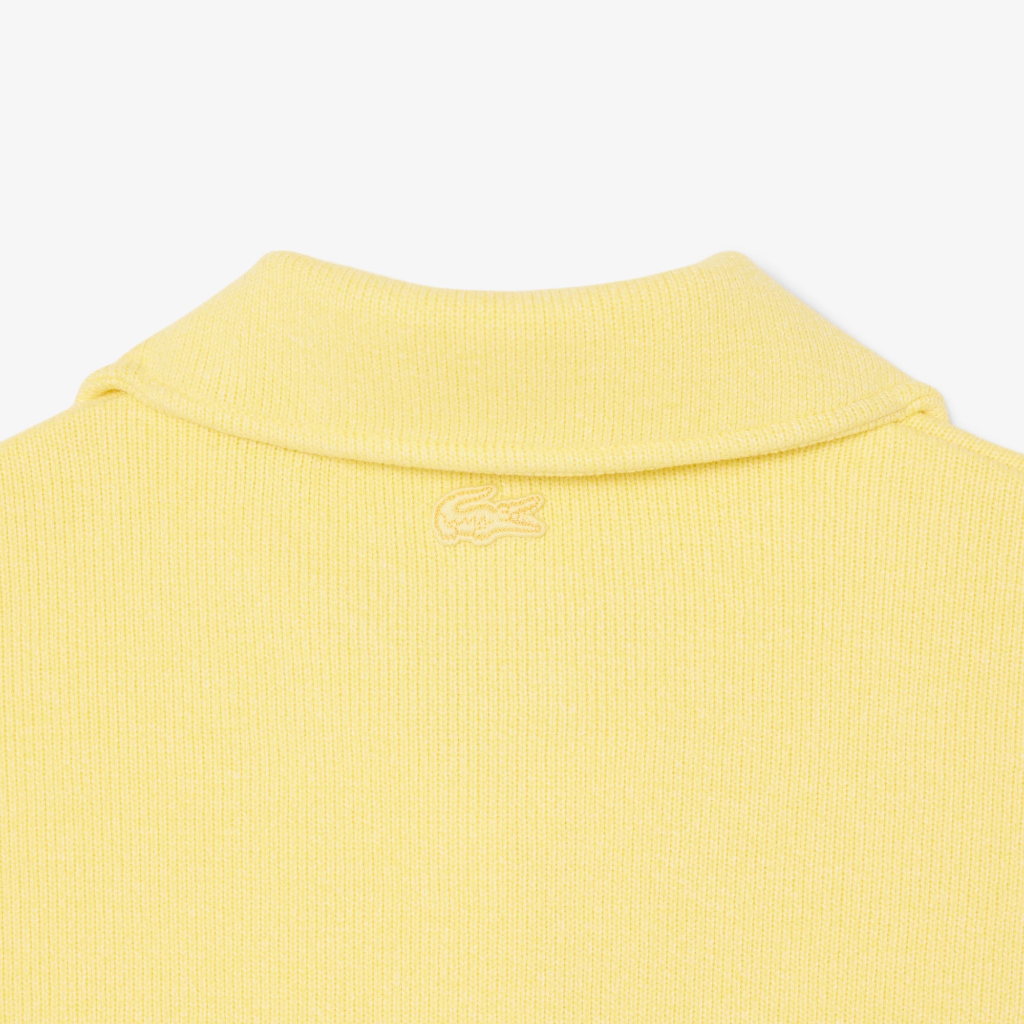 Lacoste Kadın Oversize Fit Polo Yaka Sarı Sweatshirt görsel 7