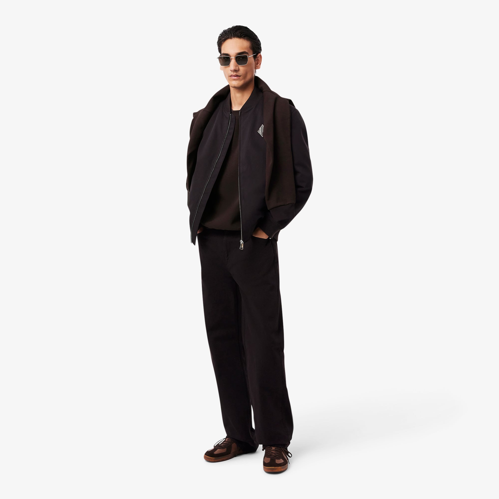 Lacoste Erkek Loose Fit Bisiklet Yaka Koyu Kahverengi Sweatshirt görsel 4