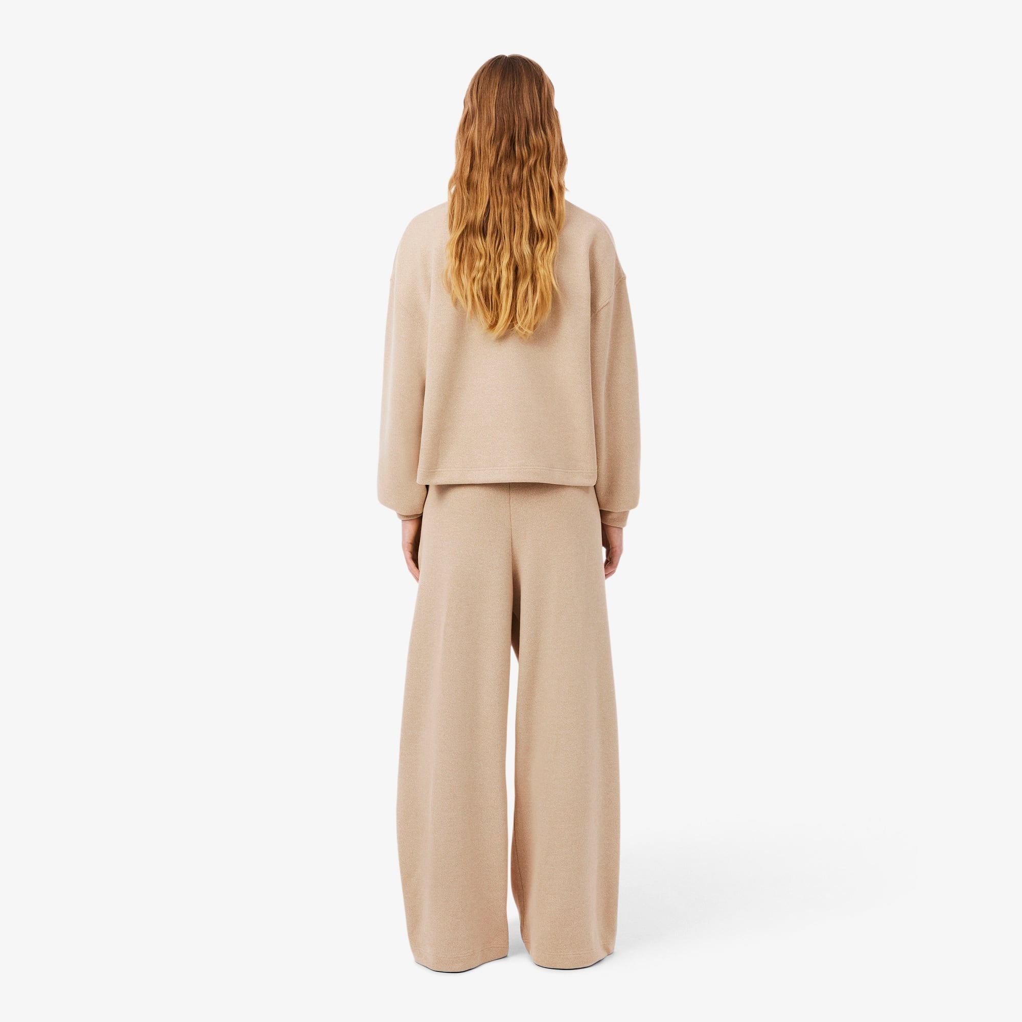 Kadın Oversize Fit Bej Eşofman Altı