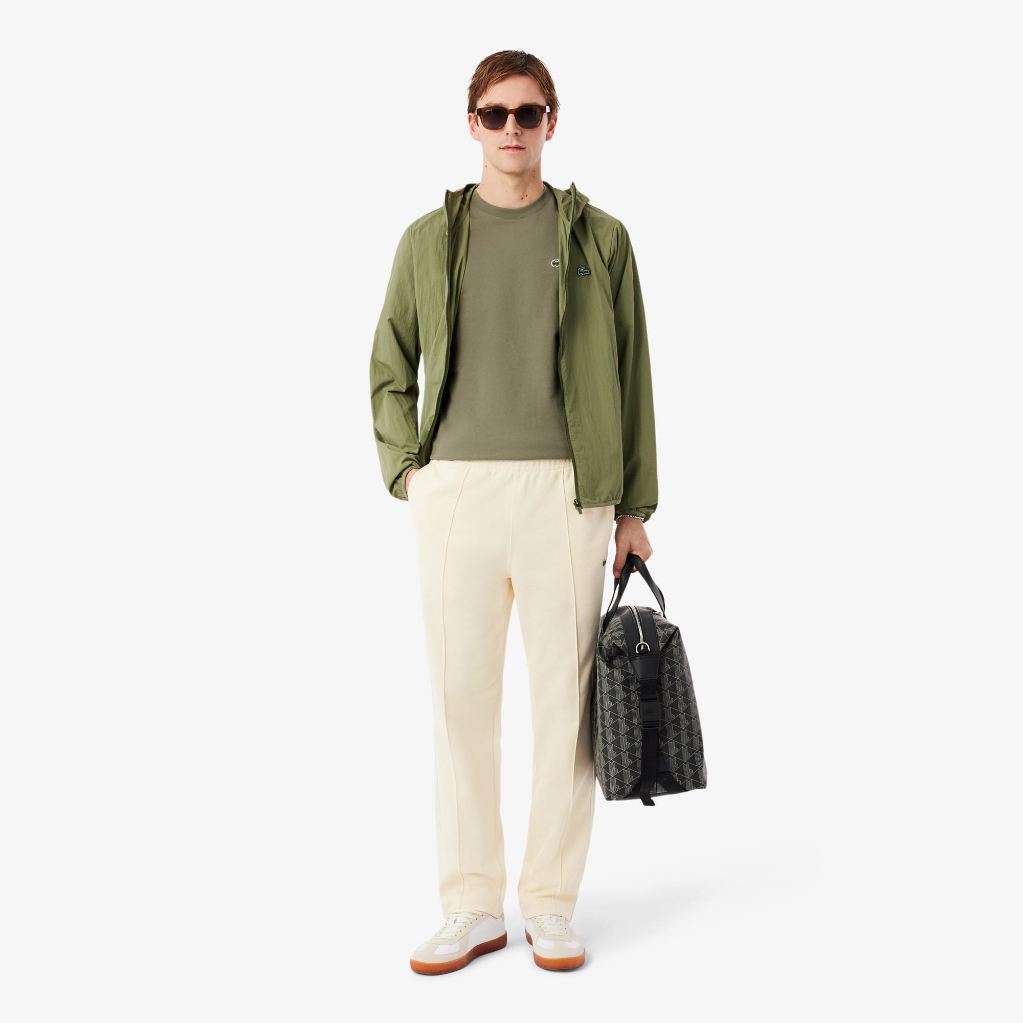 Lacoste Erkek Regular Fit Bisiklet Yaka Haki T-Shirt görsel 4