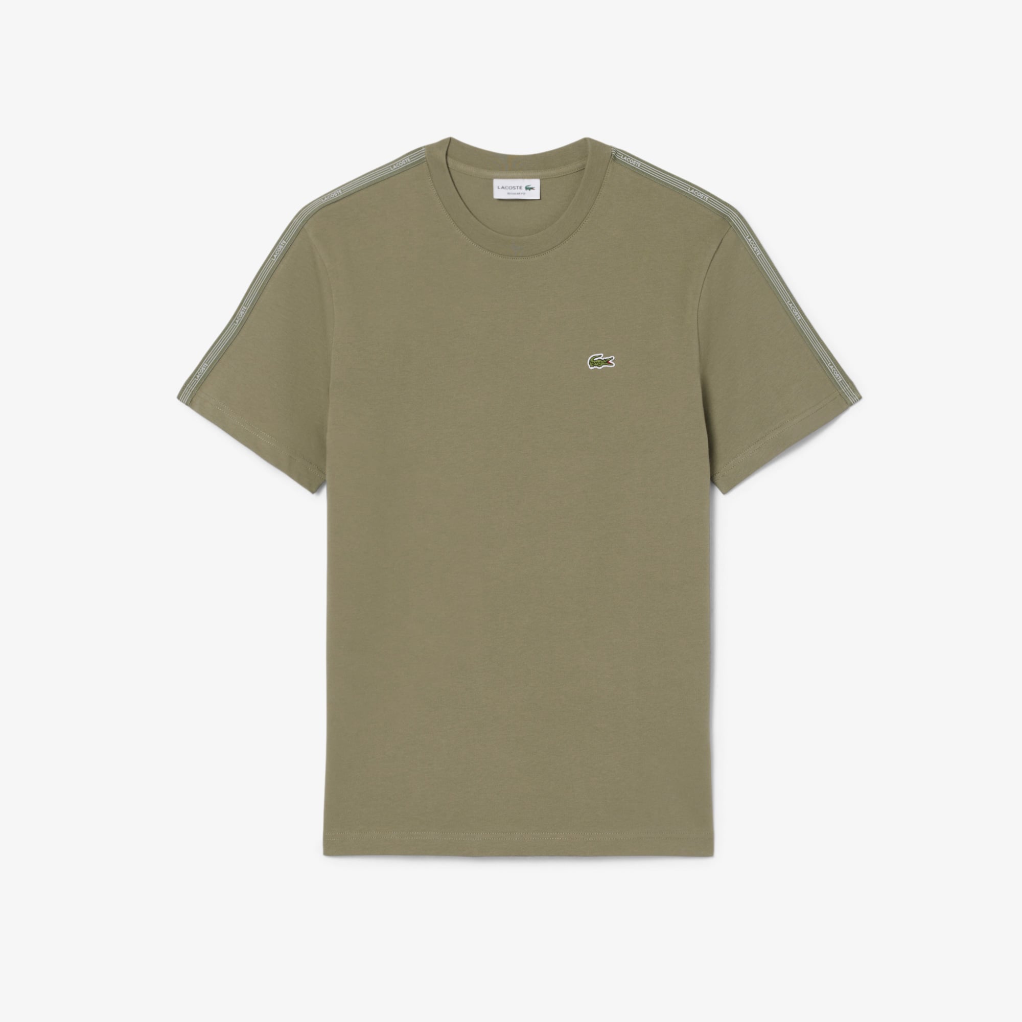 Lacoste Erkek Regular Fit Bisiklet Yaka Haki T-Shirt görsel 5