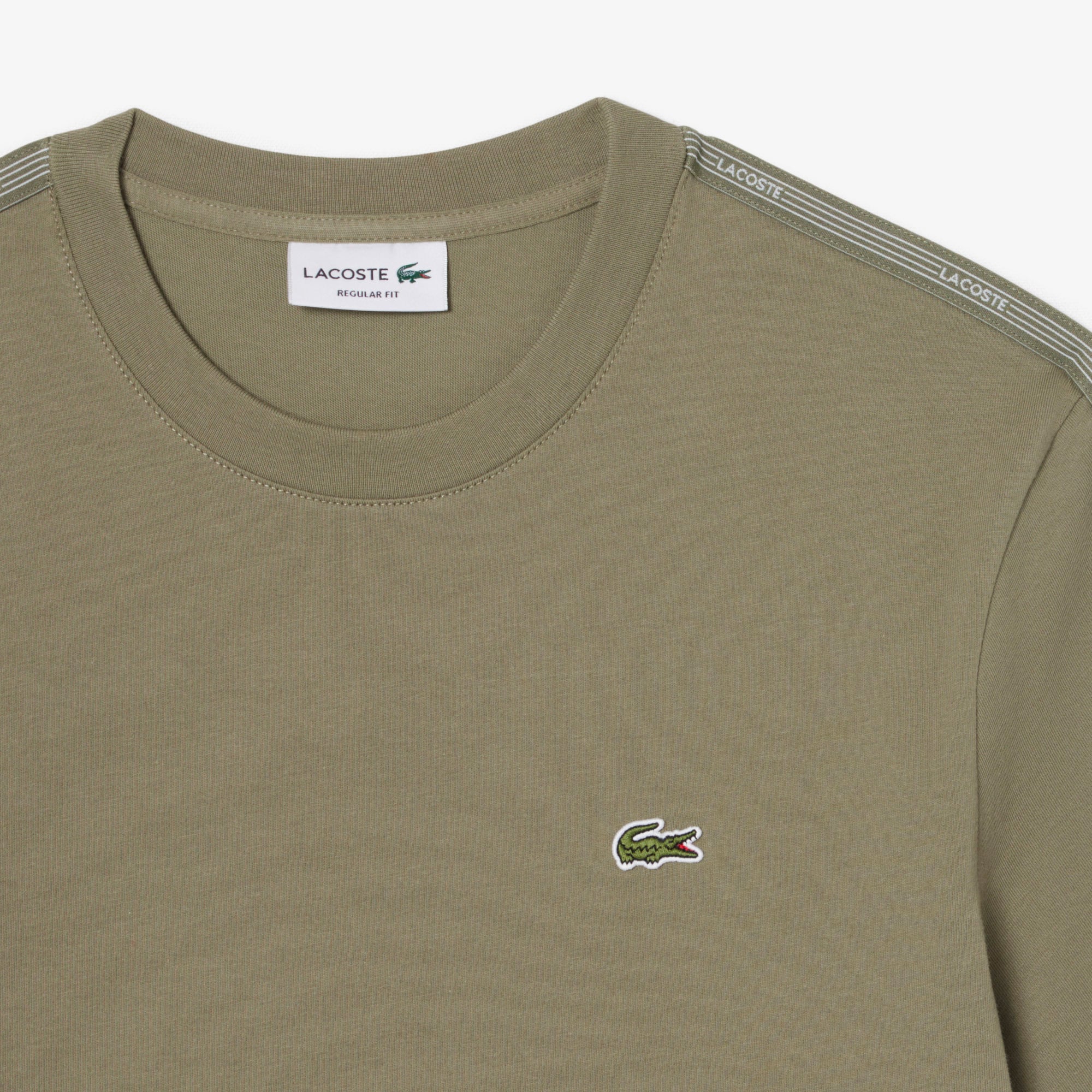 Lacoste Erkek Regular Fit Bisiklet Yaka Haki T-Shirt görsel 6