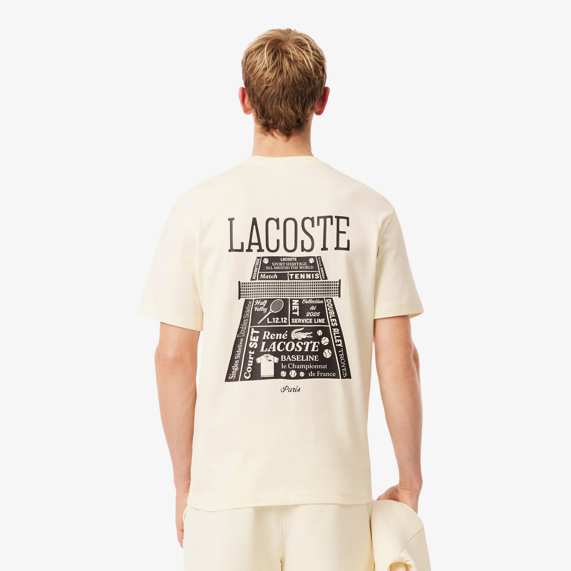 Lacoste Erkek Classic Fit Bisiklet Yaka Sarı T-Shirt görsel 3