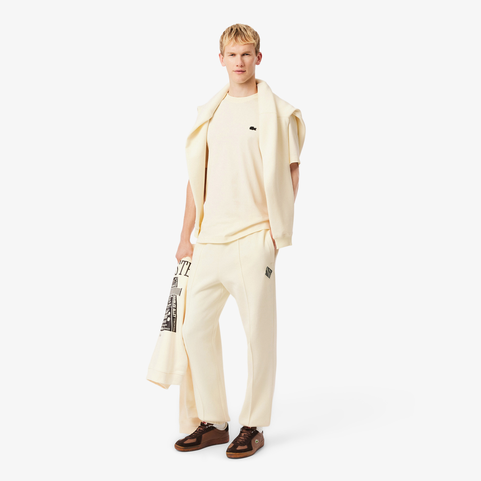 Lacoste Erkek Classic Fit Bisiklet Yaka Sarı T-Shirt görsel 4
