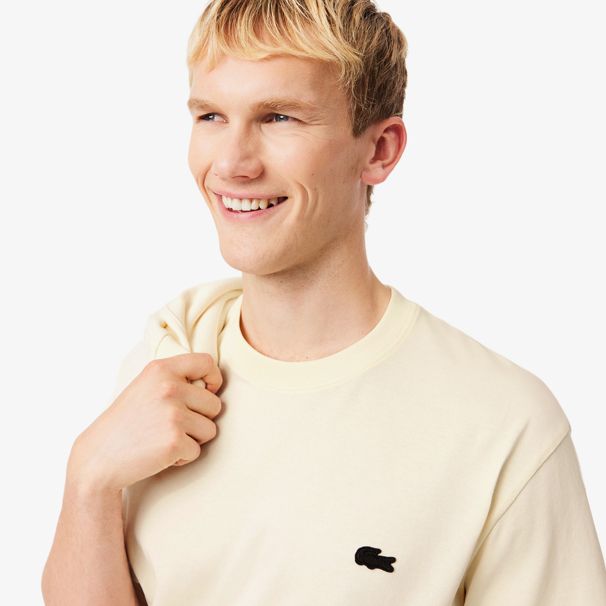 Lacoste Erkek Classic Fit Bisiklet Yaka Sarı T-Shirt görsel 2