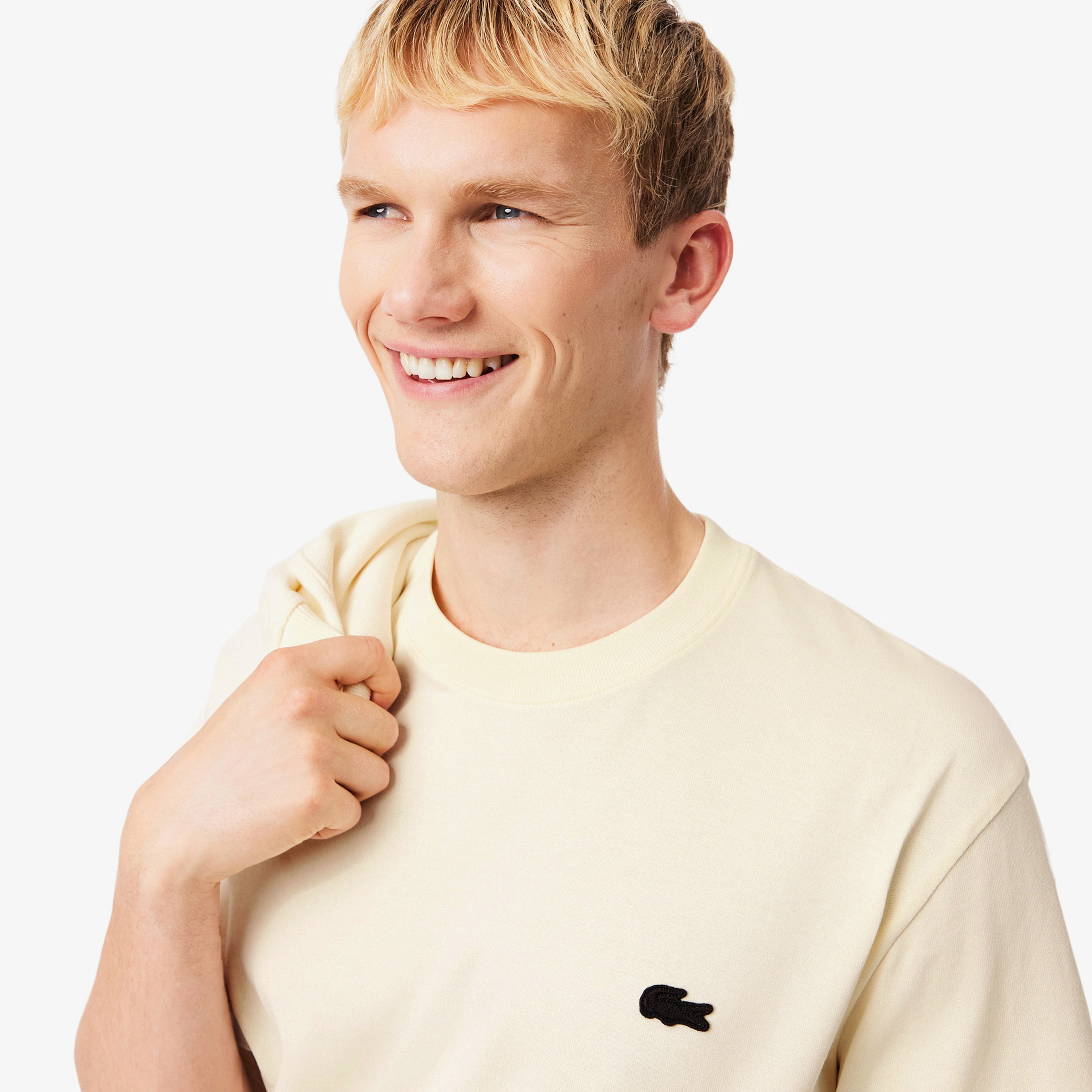 Erkek Classic Fit Bisiklet Yaka Sarı T-Shirt