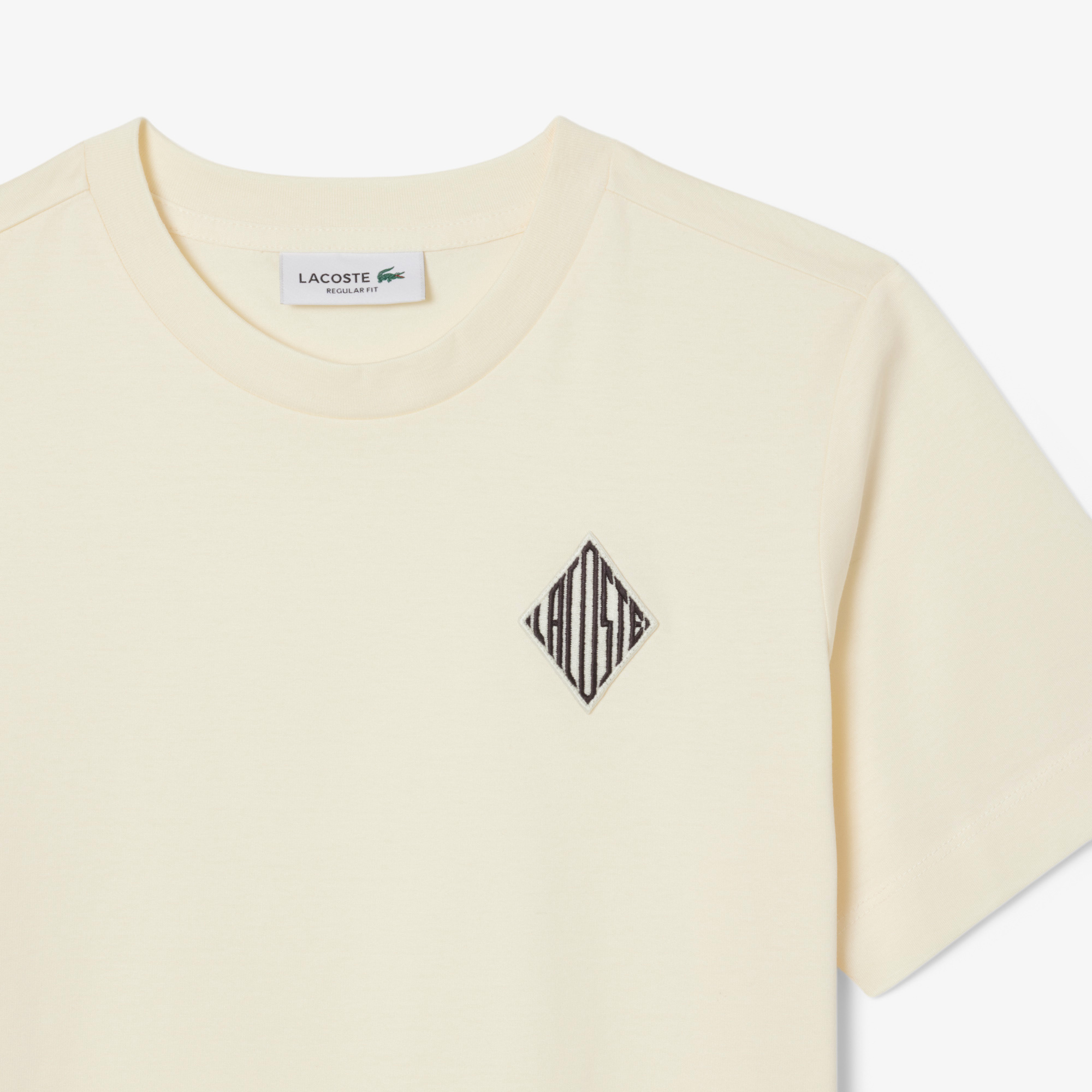 Lacoste Kadın Regular Fit Bisiklet Yaka Sarı T-Shirt görsel 5