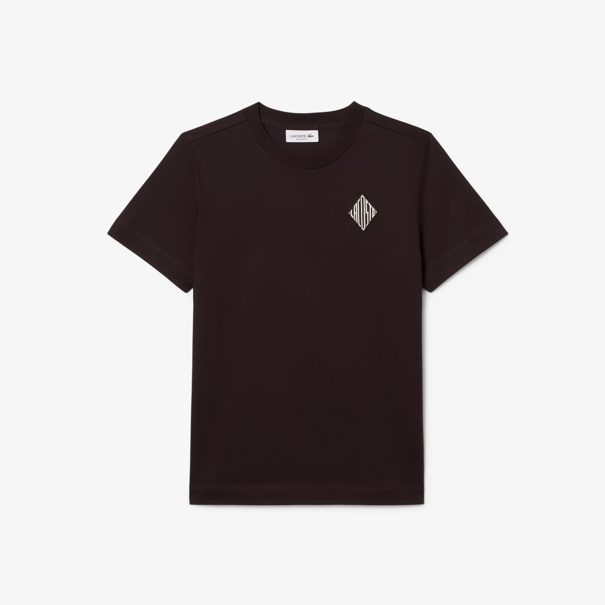 Lacoste Kadın Regular Fit Bisiklet Yaka Koyu Kahverengi T-Shirt görsel 5