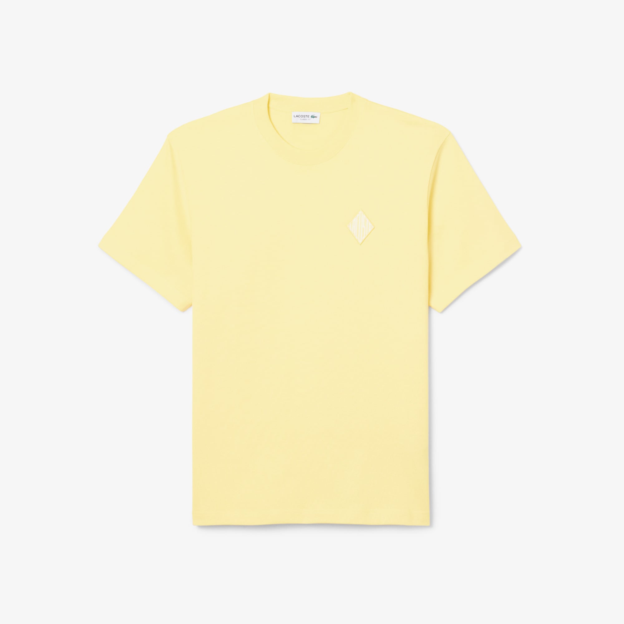 Lacoste Erkek Classic Fit Bisiklet Yaka Sarı T-Shirt görsel 5
