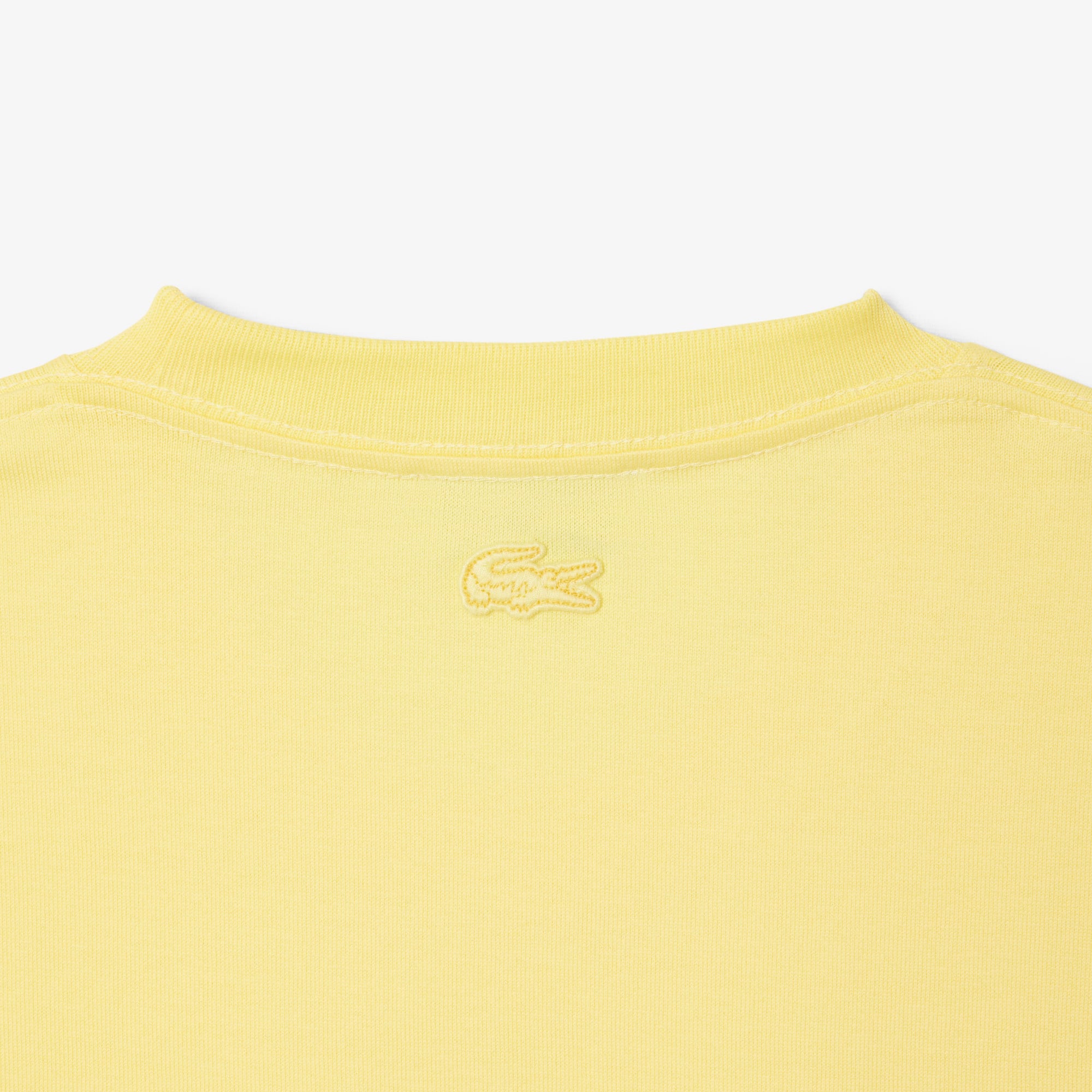 Lacoste Erkek Classic Fit Bisiklet Yaka Sarı T-Shirt görsel 7