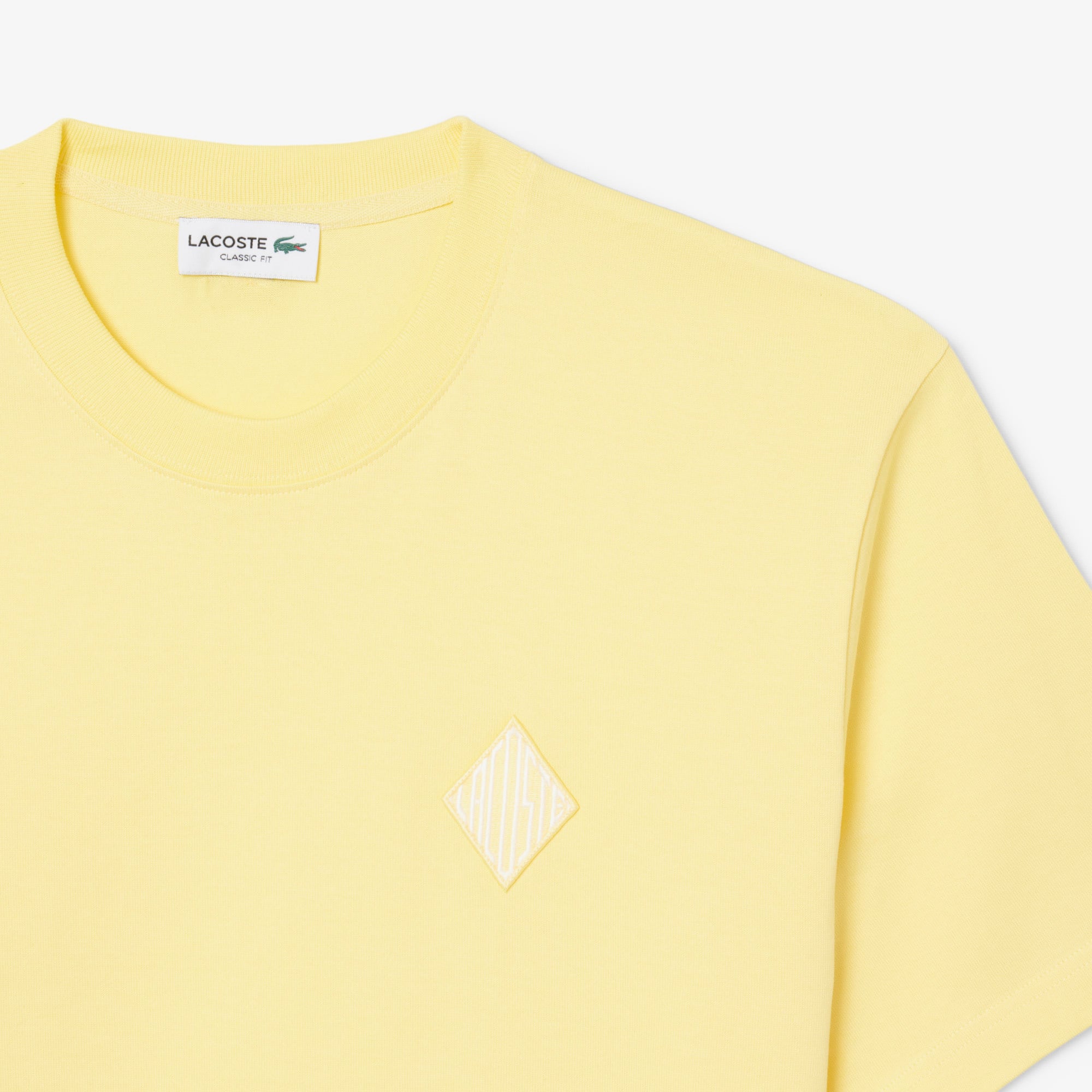 Lacoste Erkek Classic Fit Bisiklet Yaka Sarı T-Shirt görsel 6
