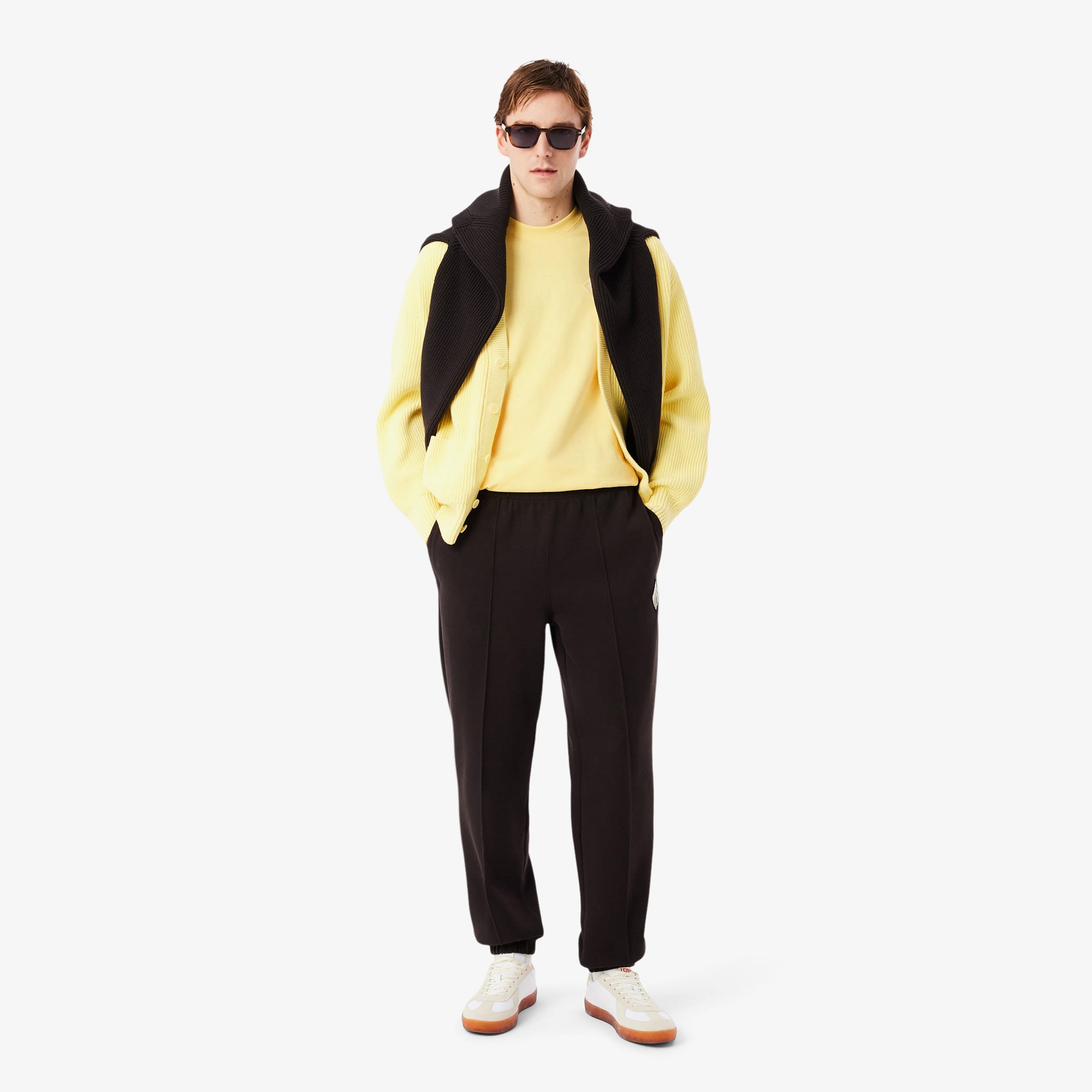 Lacoste Erkek Classic Fit Bisiklet Yaka Sarı T-Shirt görsel 4