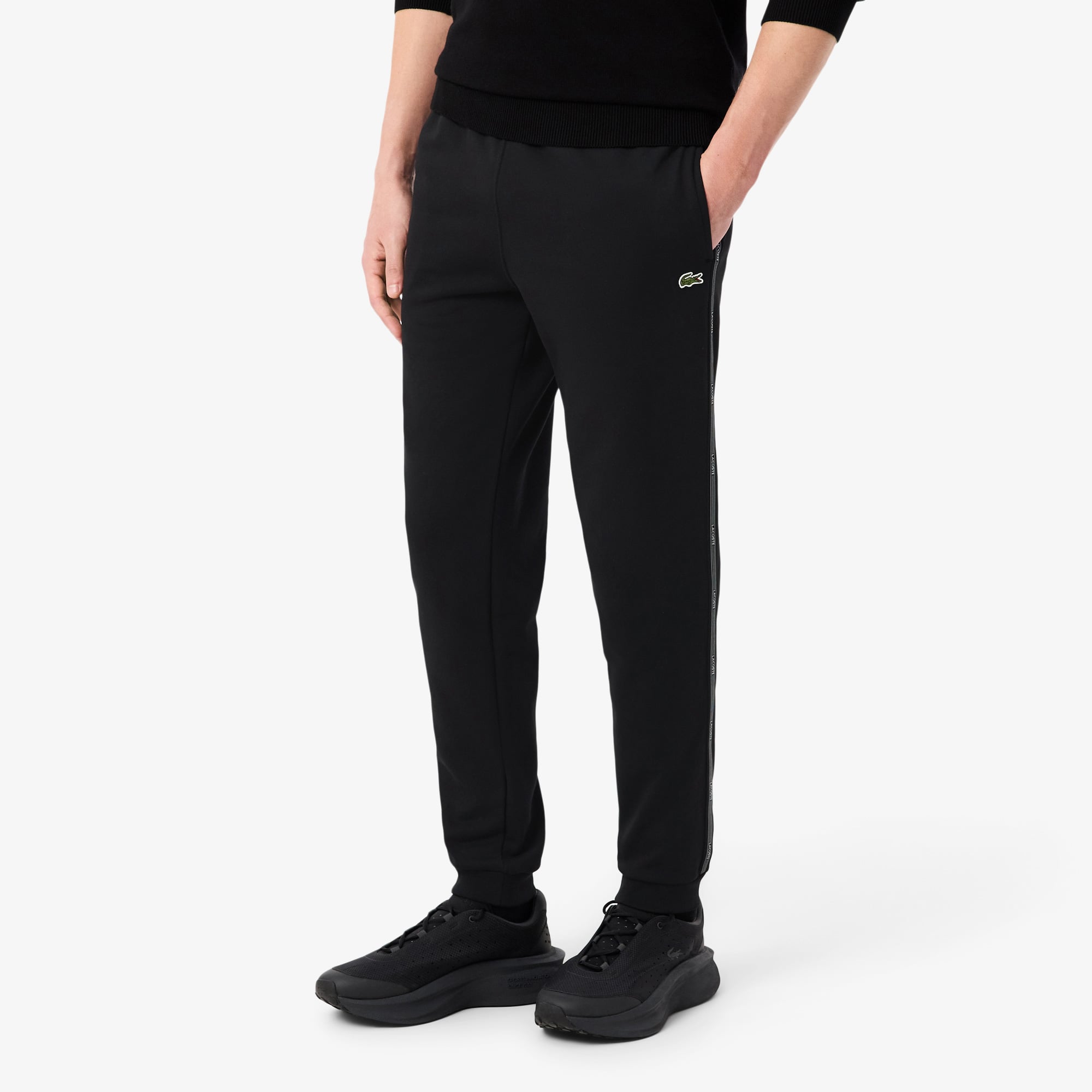 Lacoste Erkek Tapered Fit Siyah Eşofman Altı görsel 2