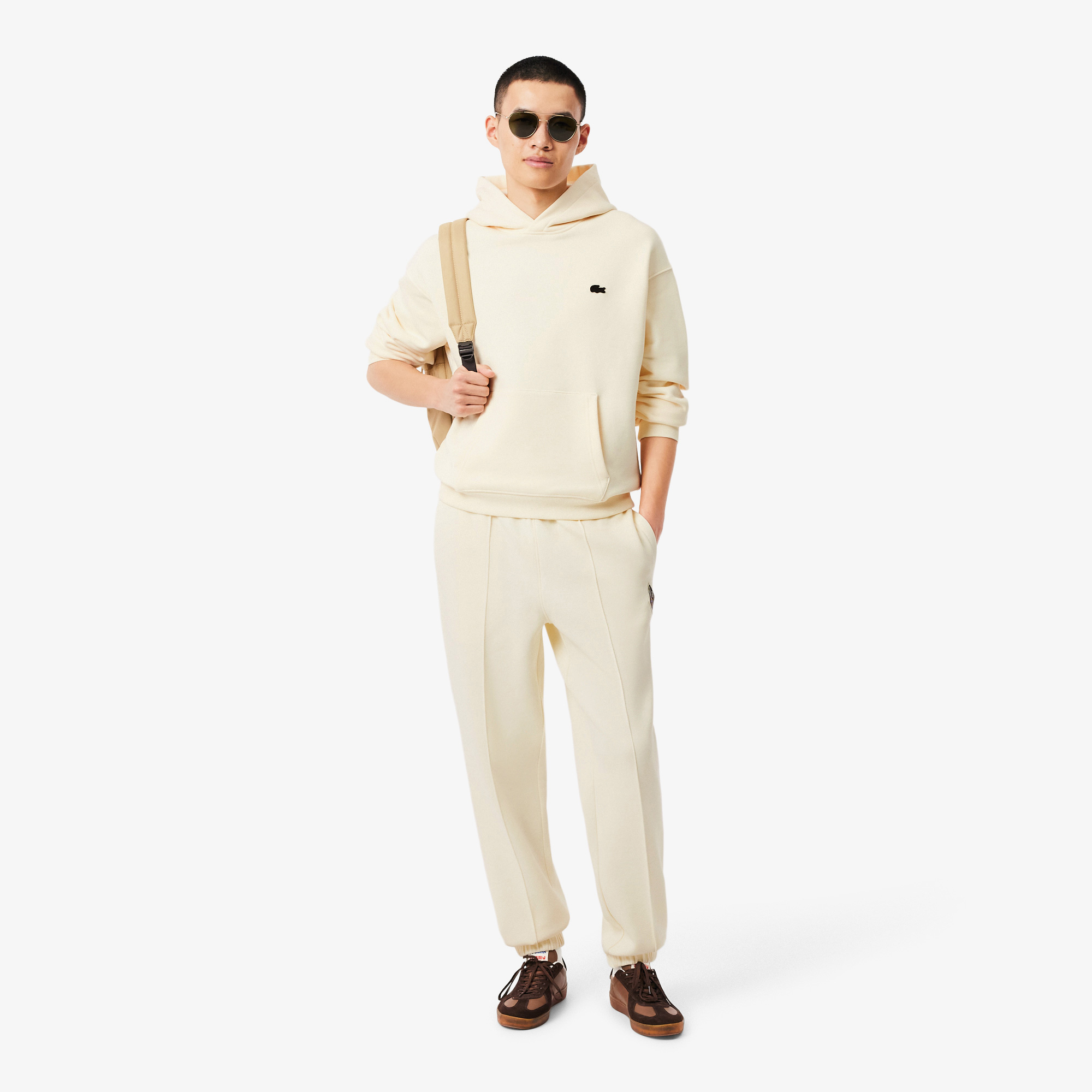 Lacoste Erkek Loose Fit Kapüşonlu Baskılı Sarı Sweatshirt görsel 4