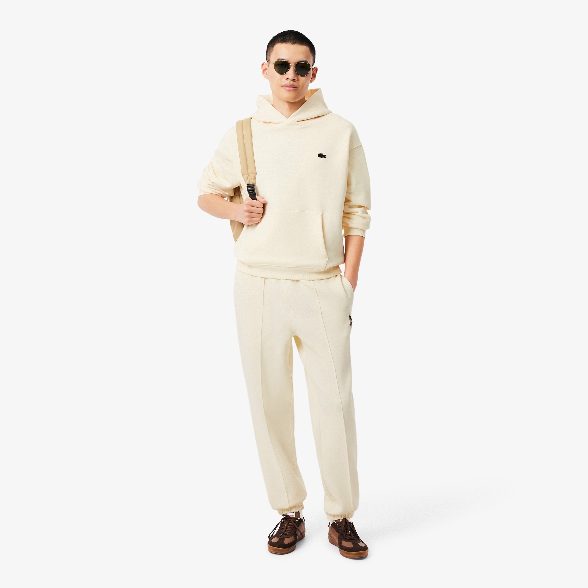 Erkek Loose Fit Kapüşonlu Baskılı Sarı Sweatshirt