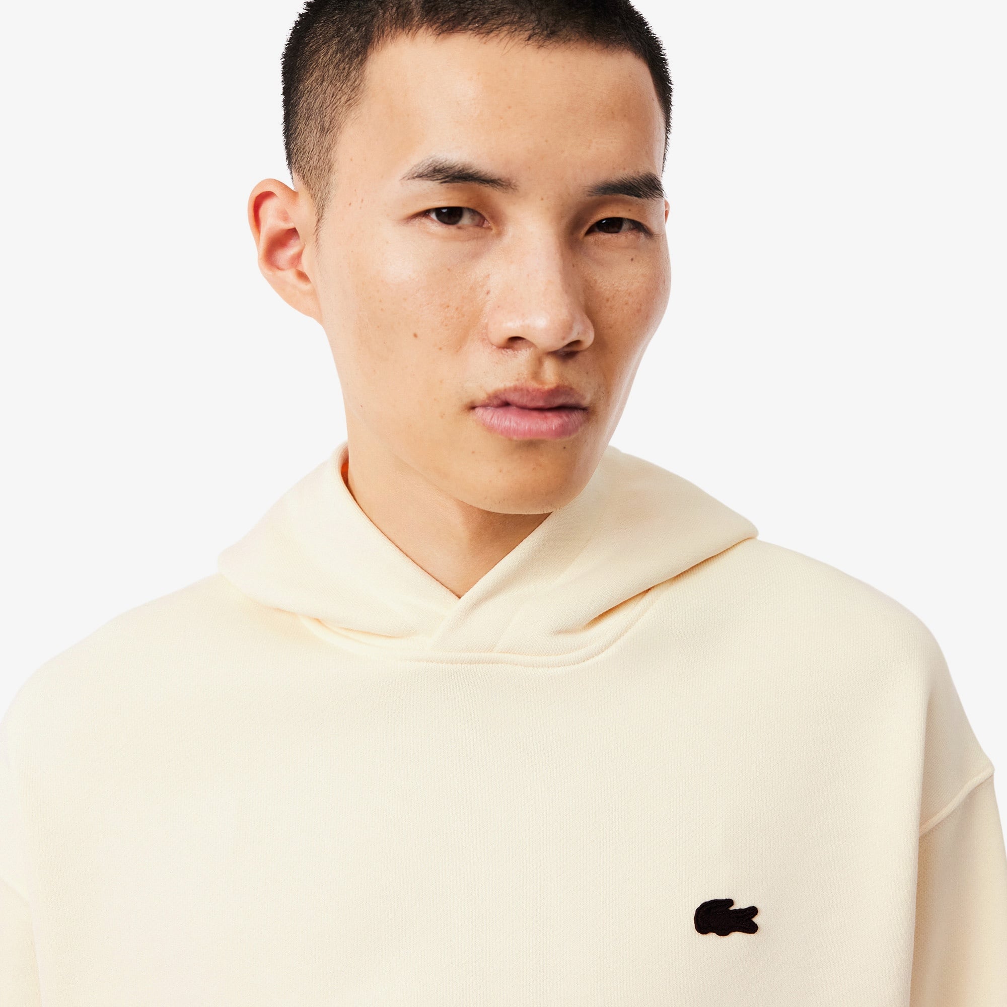 Erkek Loose Fit Kapüşonlu Baskılı Sarı Sweatshirt