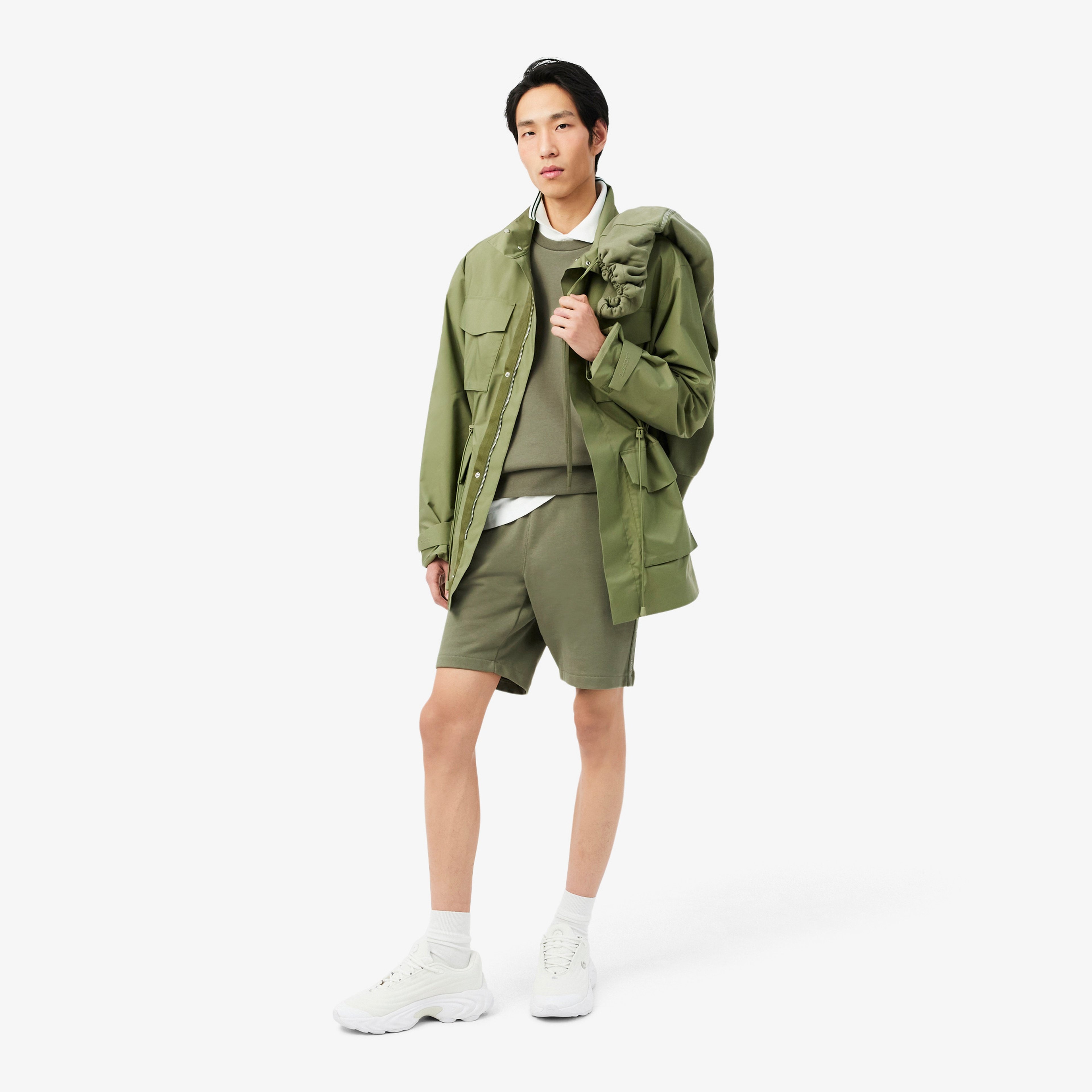 Erkek Classic Fit Bisiklet Yaka Haki Sweatshirt