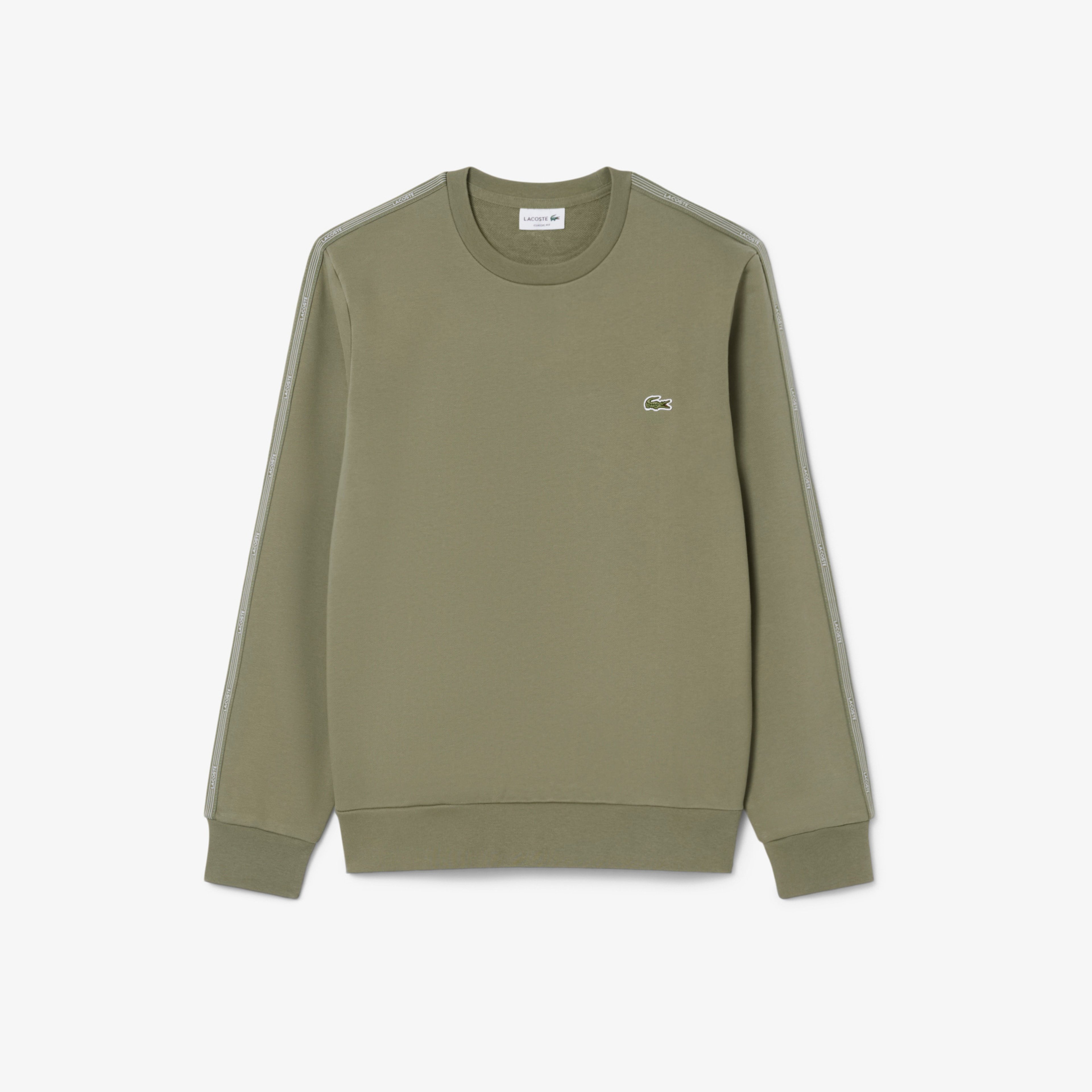 Erkek Classic Fit Bisiklet Yaka Haki Sweatshirt