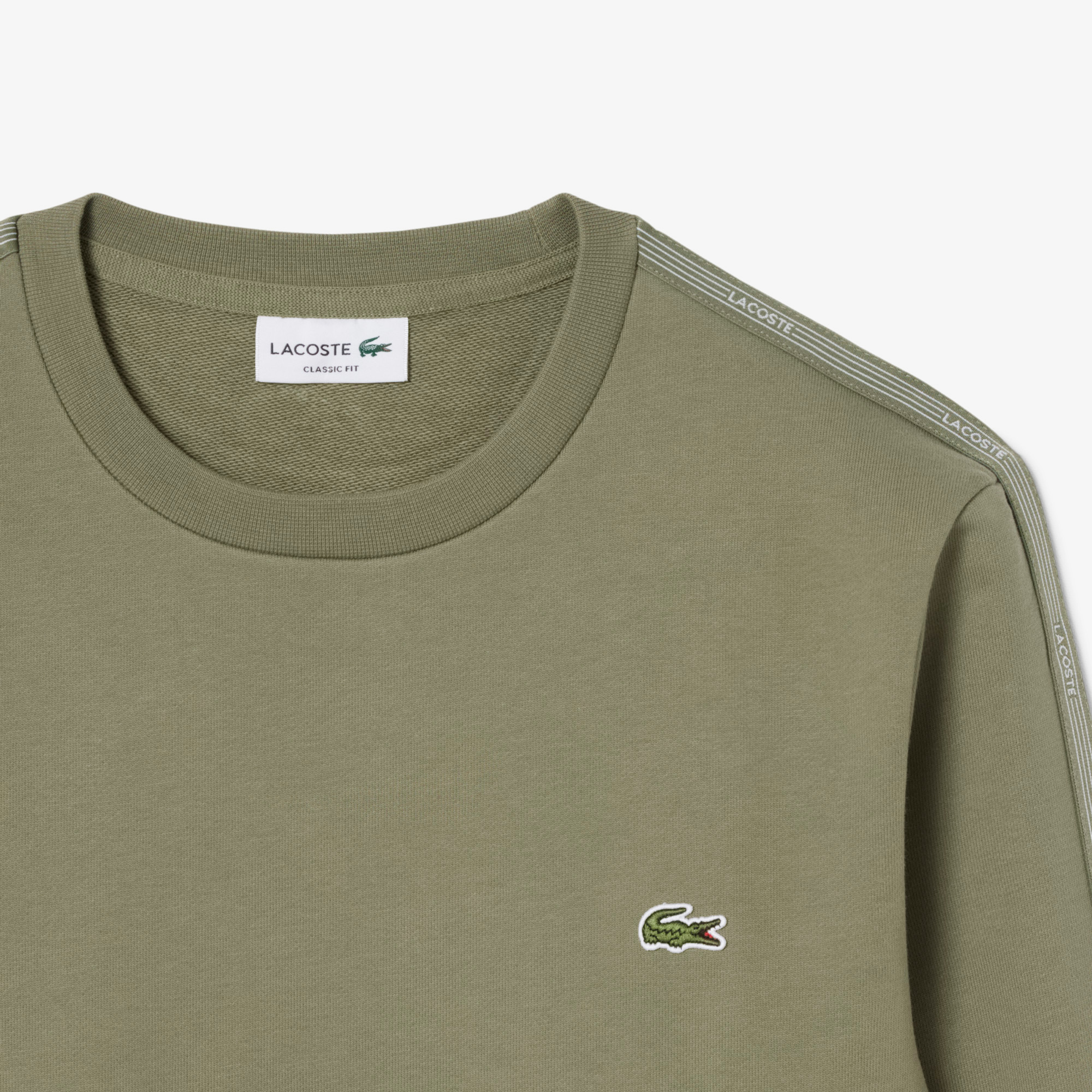 Lacoste Erkek Classic Fit Bisiklet Yaka Haki Sweatshirt görsel 6