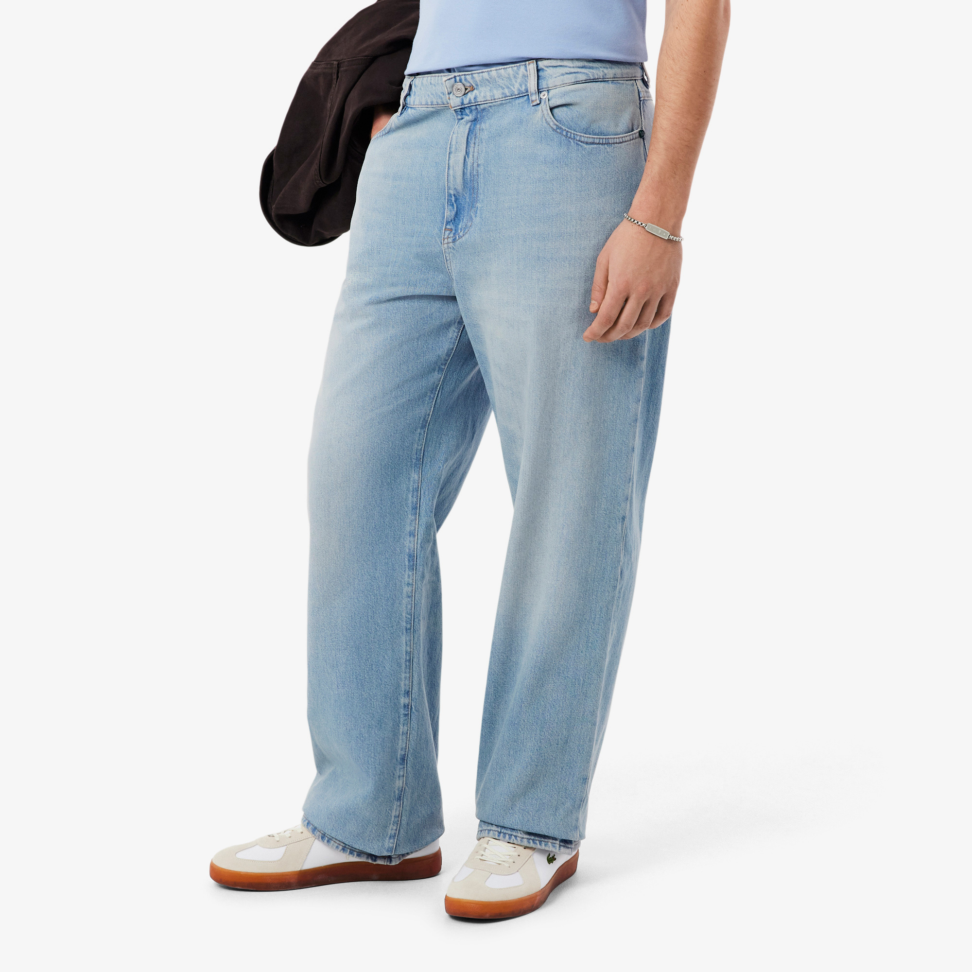 Lacoste Erkek Loose Fit Mavi Jean Pantolon görsel 2