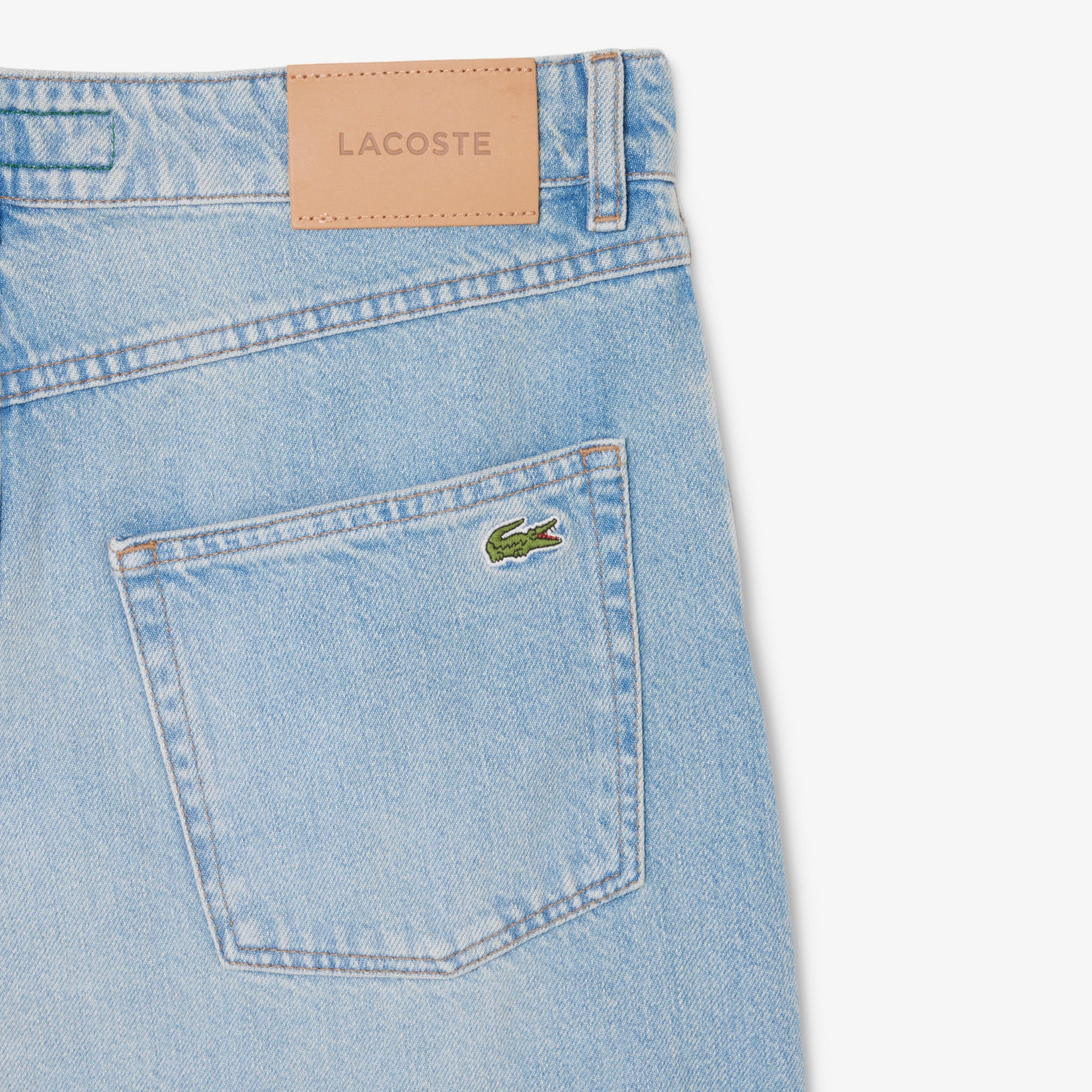 Lacoste Erkek Loose Fit Mavi Jean Pantolon görsel 8